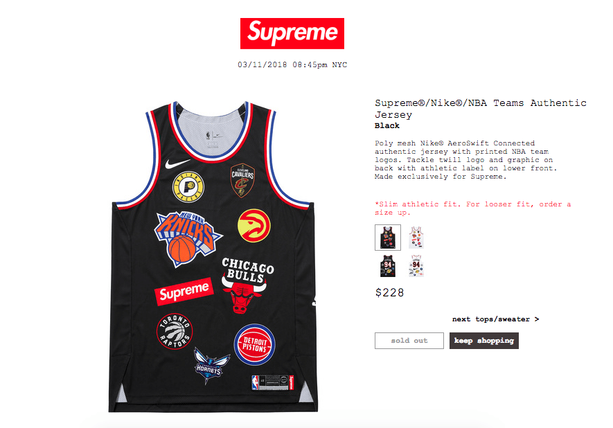 Supreme Supreme Nike NBA Teams Authentic Jersey | Grailed