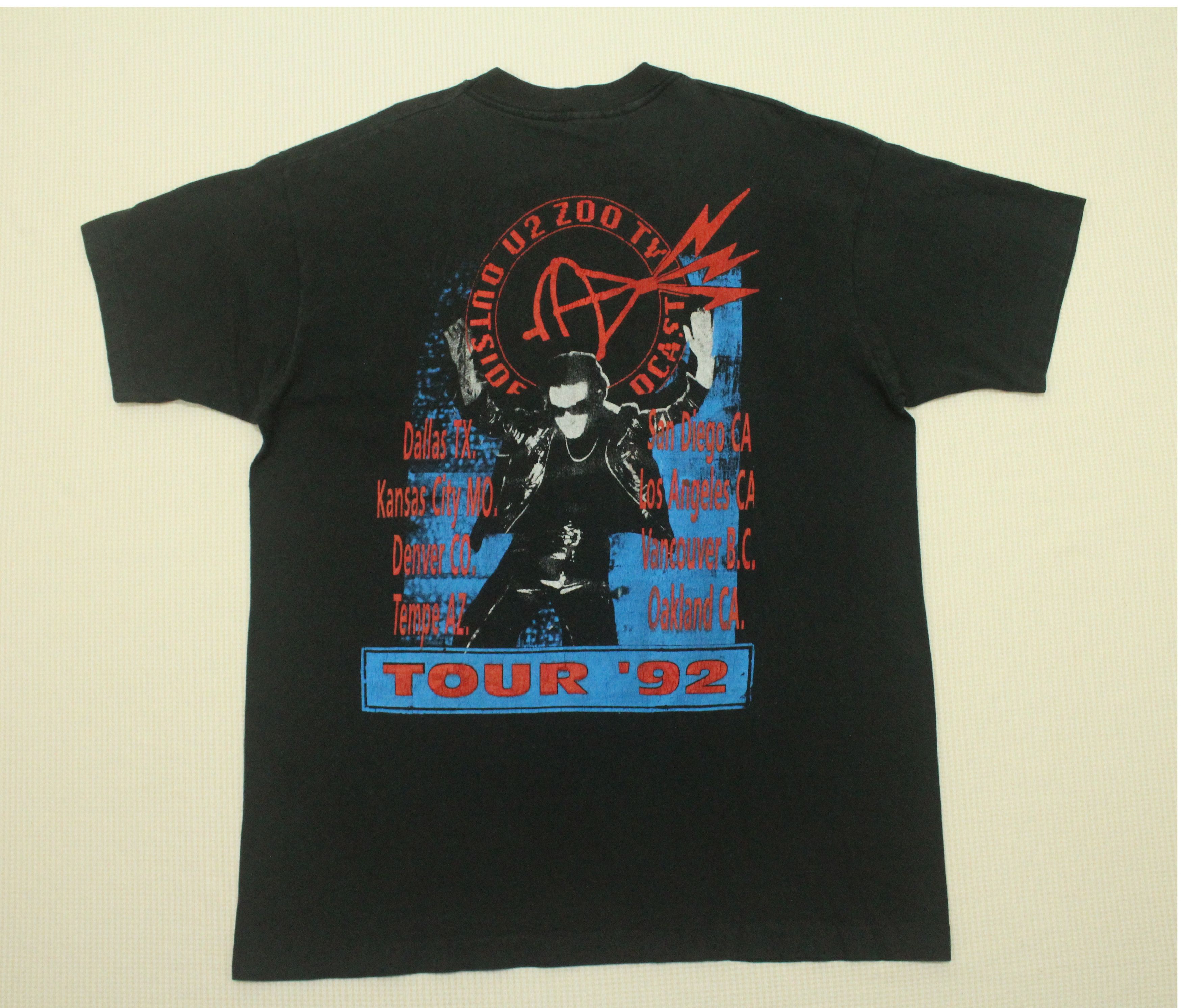 Band Tees Vintage 90s U2 T Shirt ZOO TV Tour 92 Faded Distressed Size US XL / EU 56 / 4 - 5 Thumbnail
