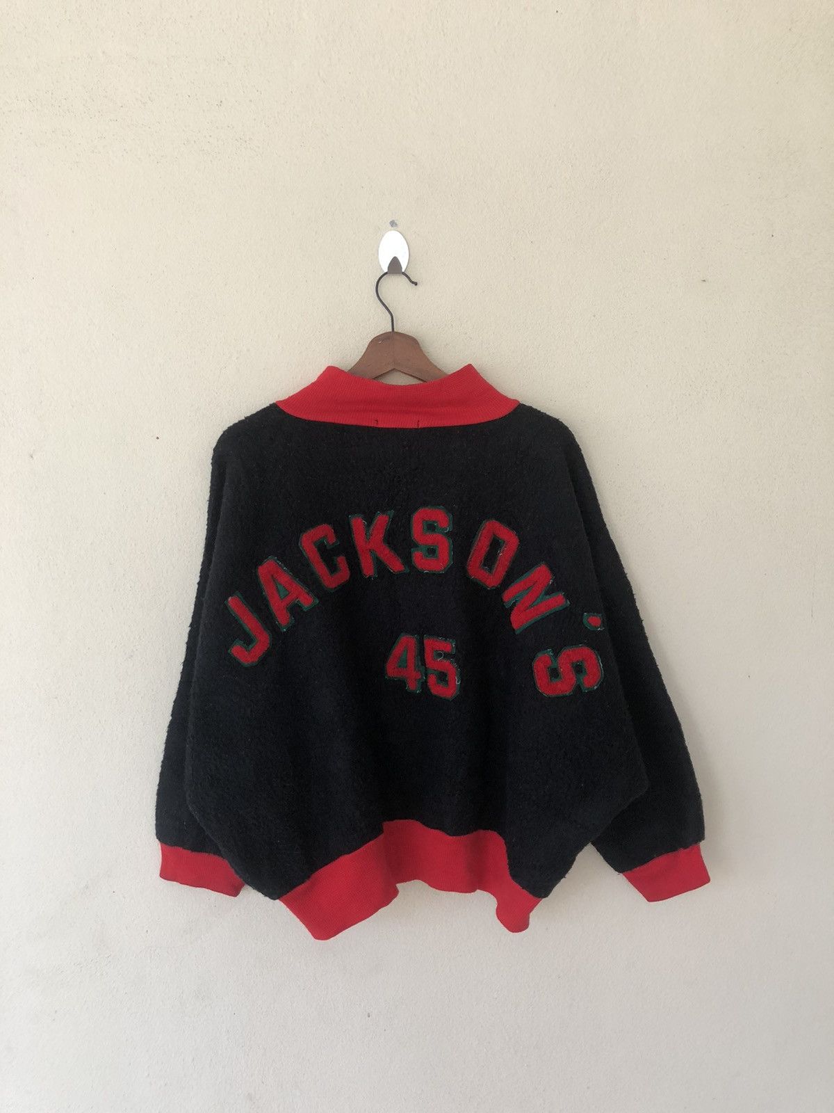 image of Vintage Jackson’S 45 Fleece Bombers in Black, Men's (Size Medium)