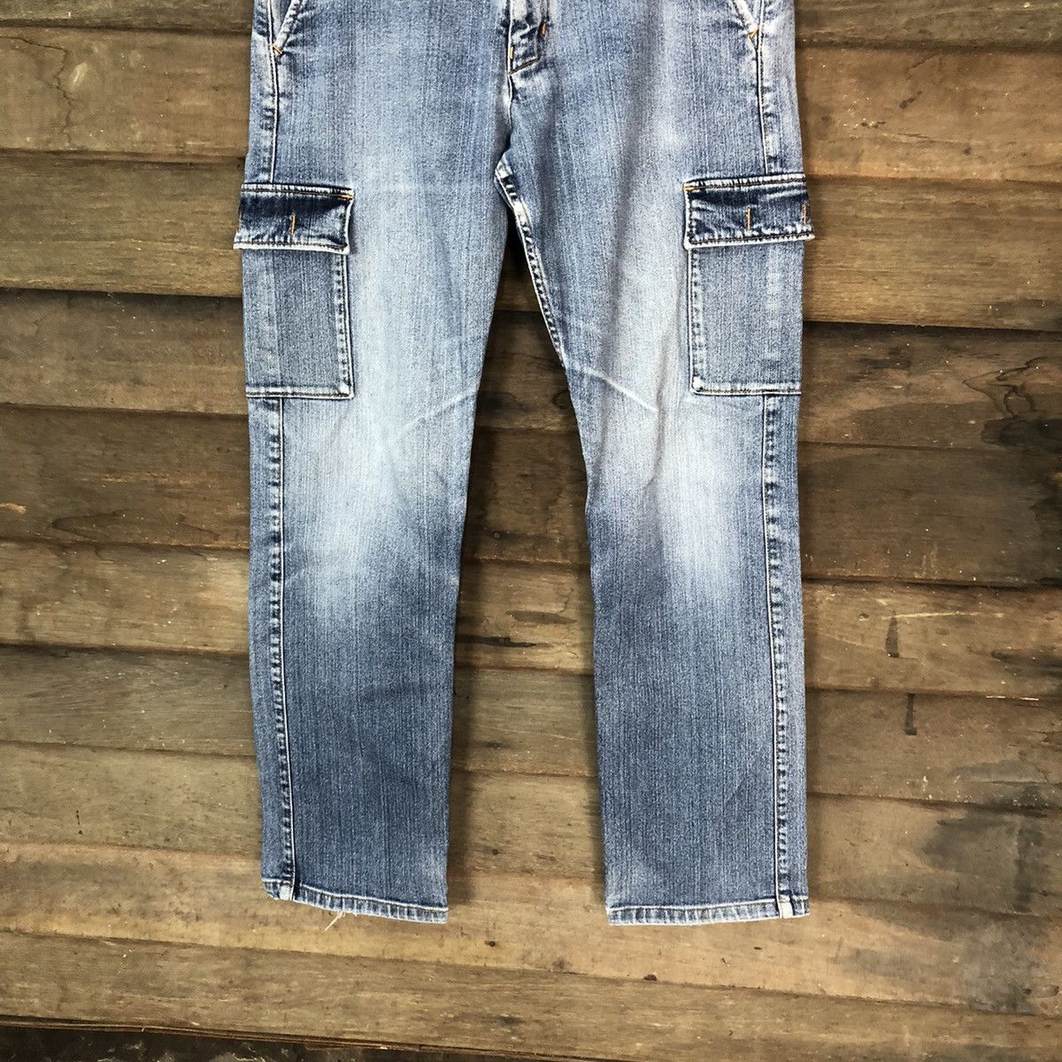 Japanese Brand Red Woods faded Blue multipocket Denim Pants #4524 Size US 30 / EU 46 - 3 Thumbnail