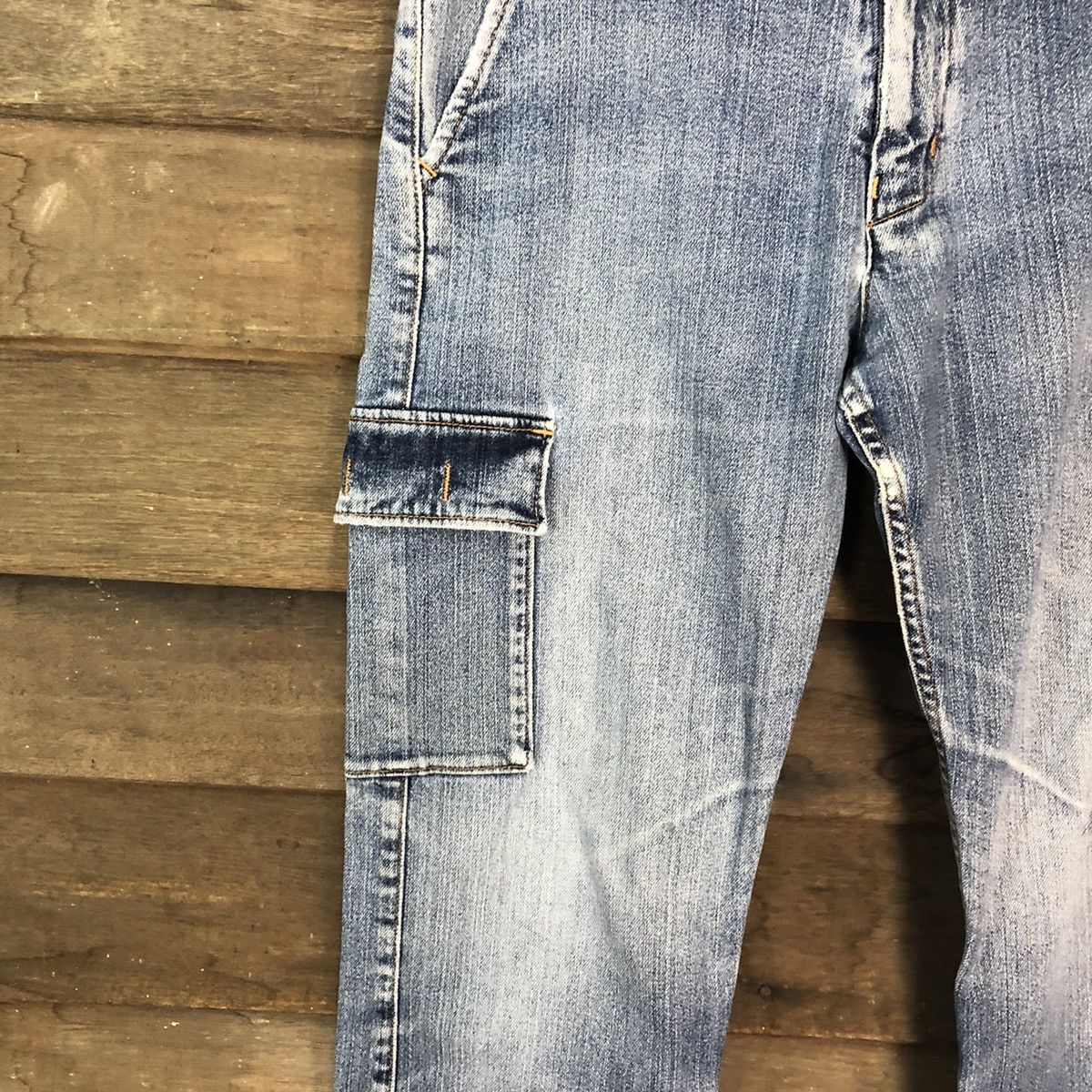 Japanese Brand Red Woods faded Blue multipocket Denim Pants #4524 Size US 30 / EU 46 - 6 Thumbnail