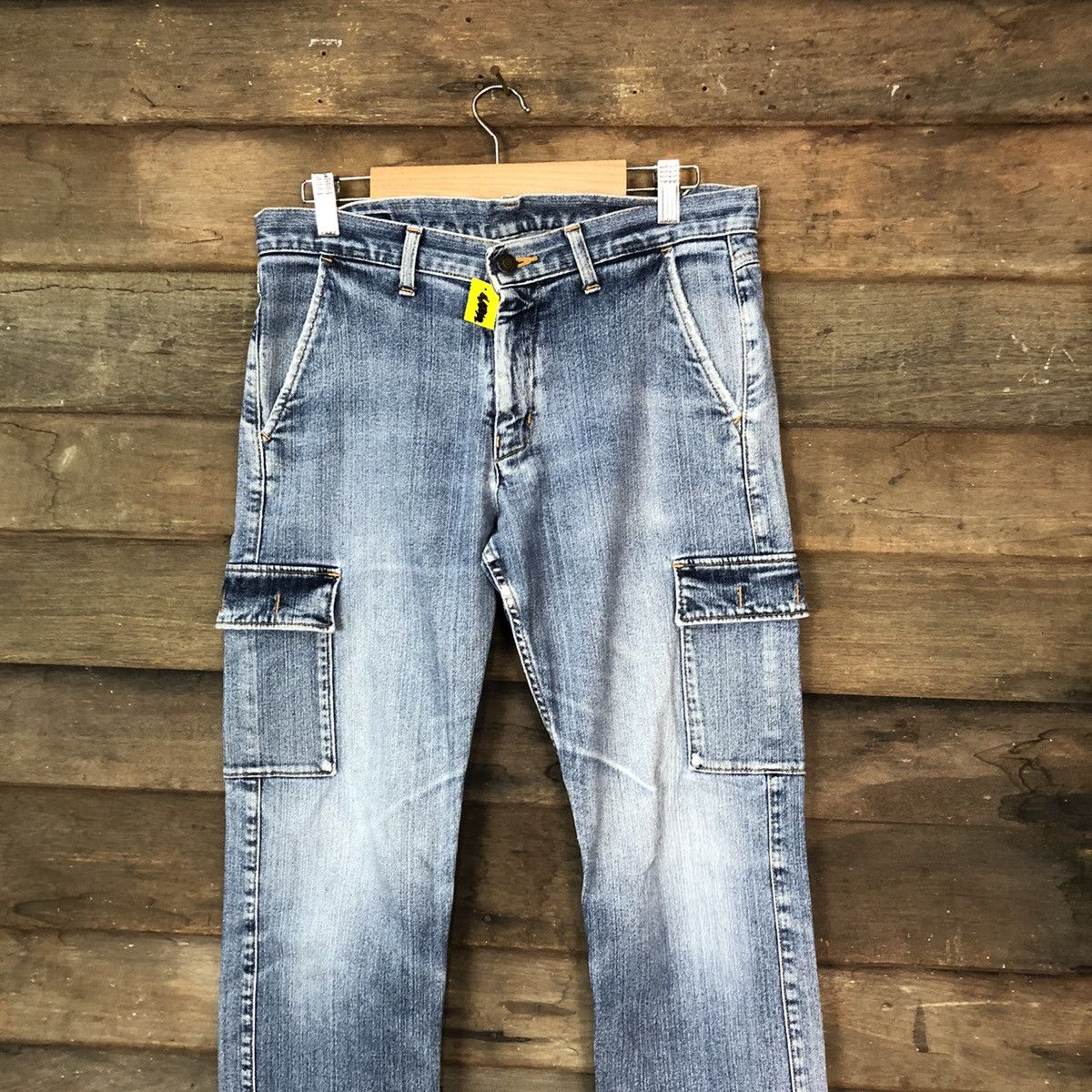 Japanese Brand Red Woods faded Blue multipocket Denim Pants #4524 Size US 30 / EU 46 - 2 Thumbnail