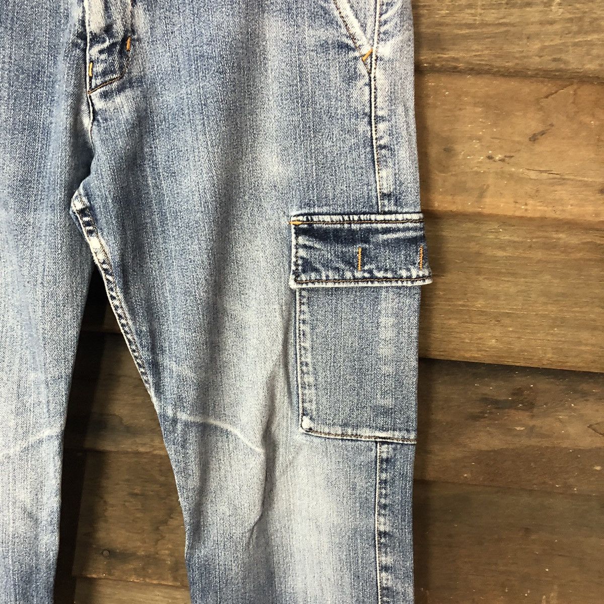 Japanese Brand Red Woods faded Blue multipocket Denim Pants #4524 Size US 30 / EU 46 - 7 Thumbnail