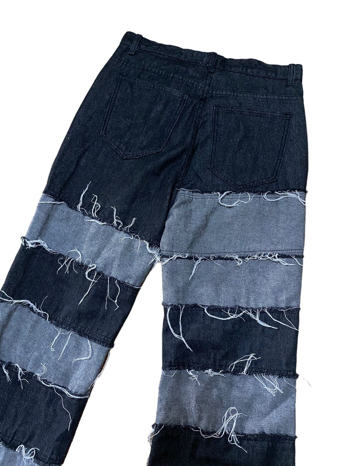 Japanese Brand 💥Japanese Shein Patchwork Hagi Black Denim Size US 31 - 5 Thumbnail