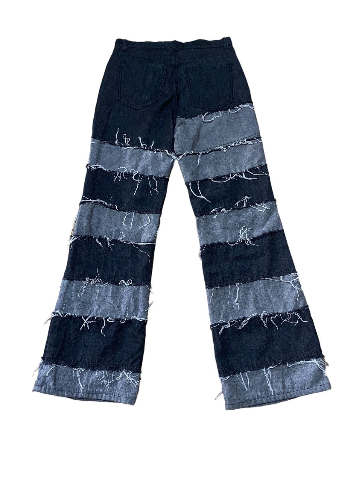 Japanese Brand 💥Japanese Shein Patchwork Hagi Black Denim Size US 31 - 4 Thumbnail