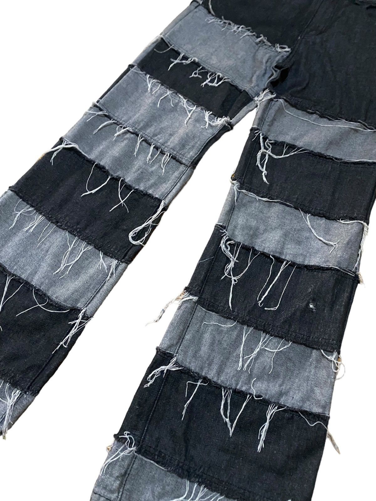 Japanese Brand 💥Japanese Shein Patchwork Hagi Black Denim Size US 31 - 2 Thumbnail