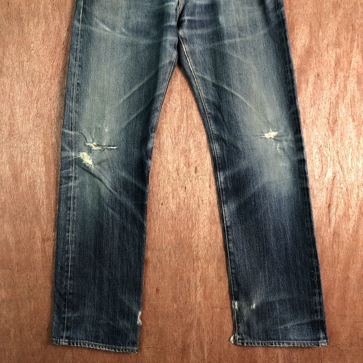 Jean Shop DLL Jean Shop Blue distressed Denim Jeans Pants #c262 Size US 31 - 3 Thumbnail