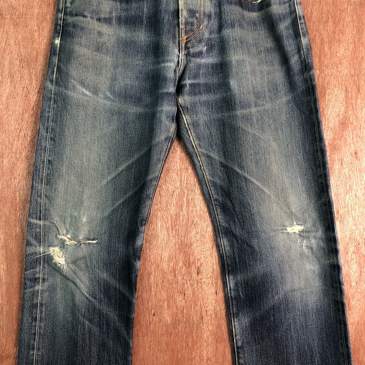 Jean Shop DLL Jean Shop Blue distressed Denim Jeans Pants #c262 Size US 31 - 4 Thumbnail