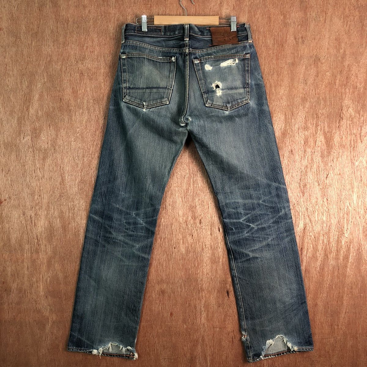 Jean Shop DLL Jean Shop Blue distressed Denim Jeans Pants #c262 Size US 31 - 9 Thumbnail