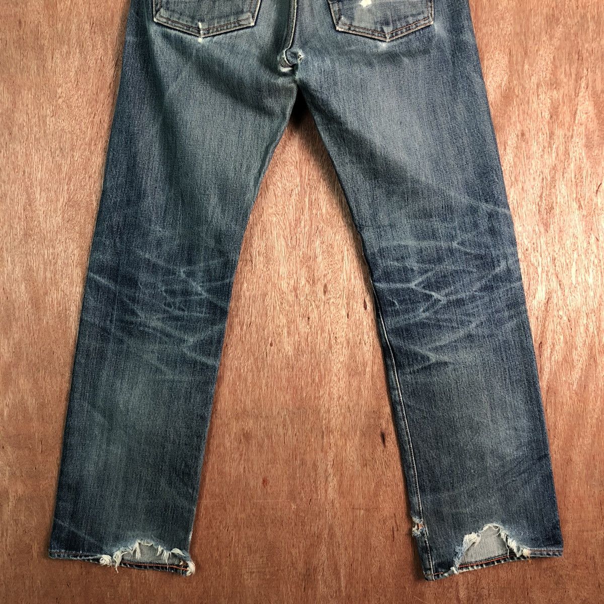 Jean Shop DLL Jean Shop Blue distressed Denim Jeans Pants #c262 Size US 31 - 11 Thumbnail