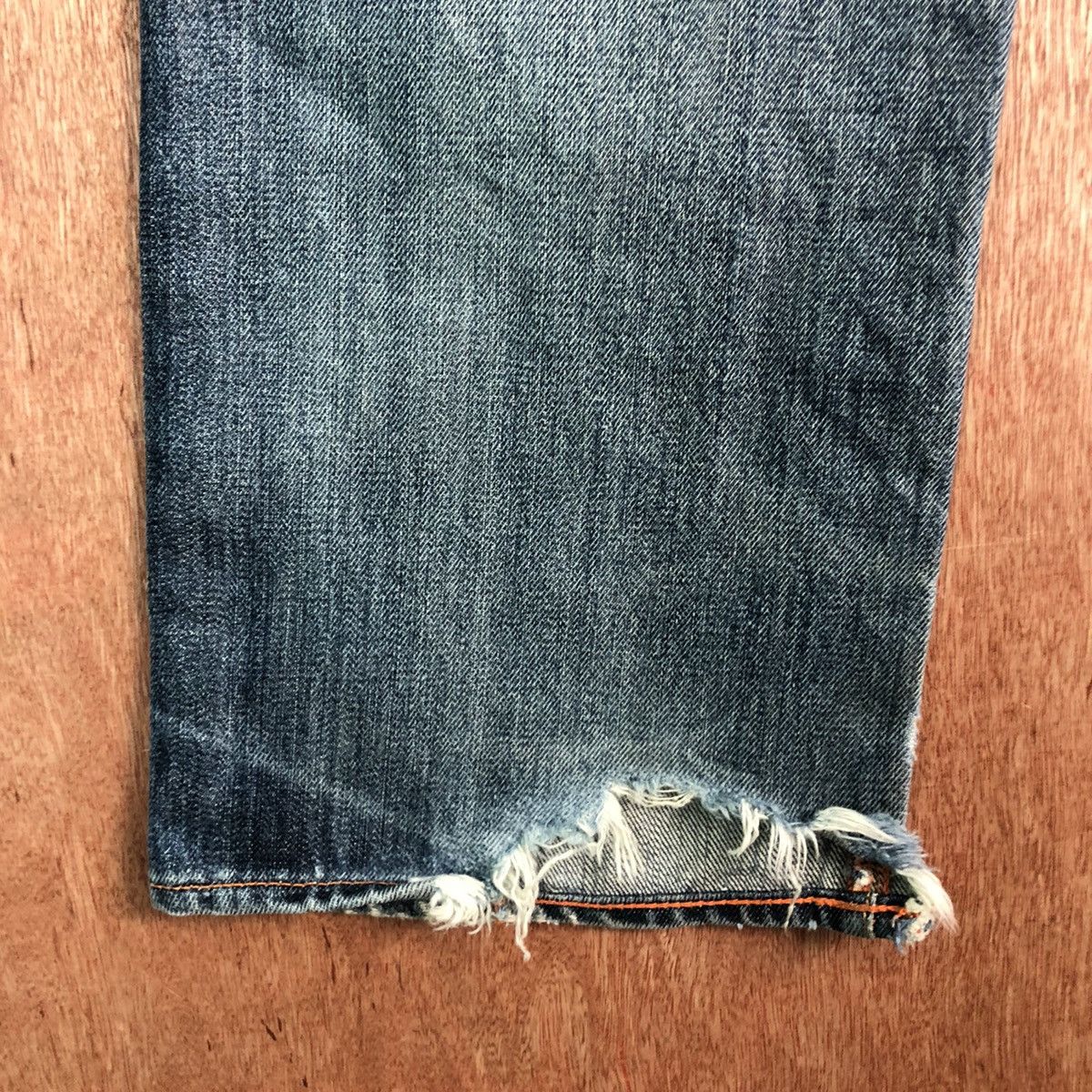 Jean Shop DLL Jean Shop Blue distressed Denim Jeans Pants #c262 Size US 31 - 13 Thumbnail