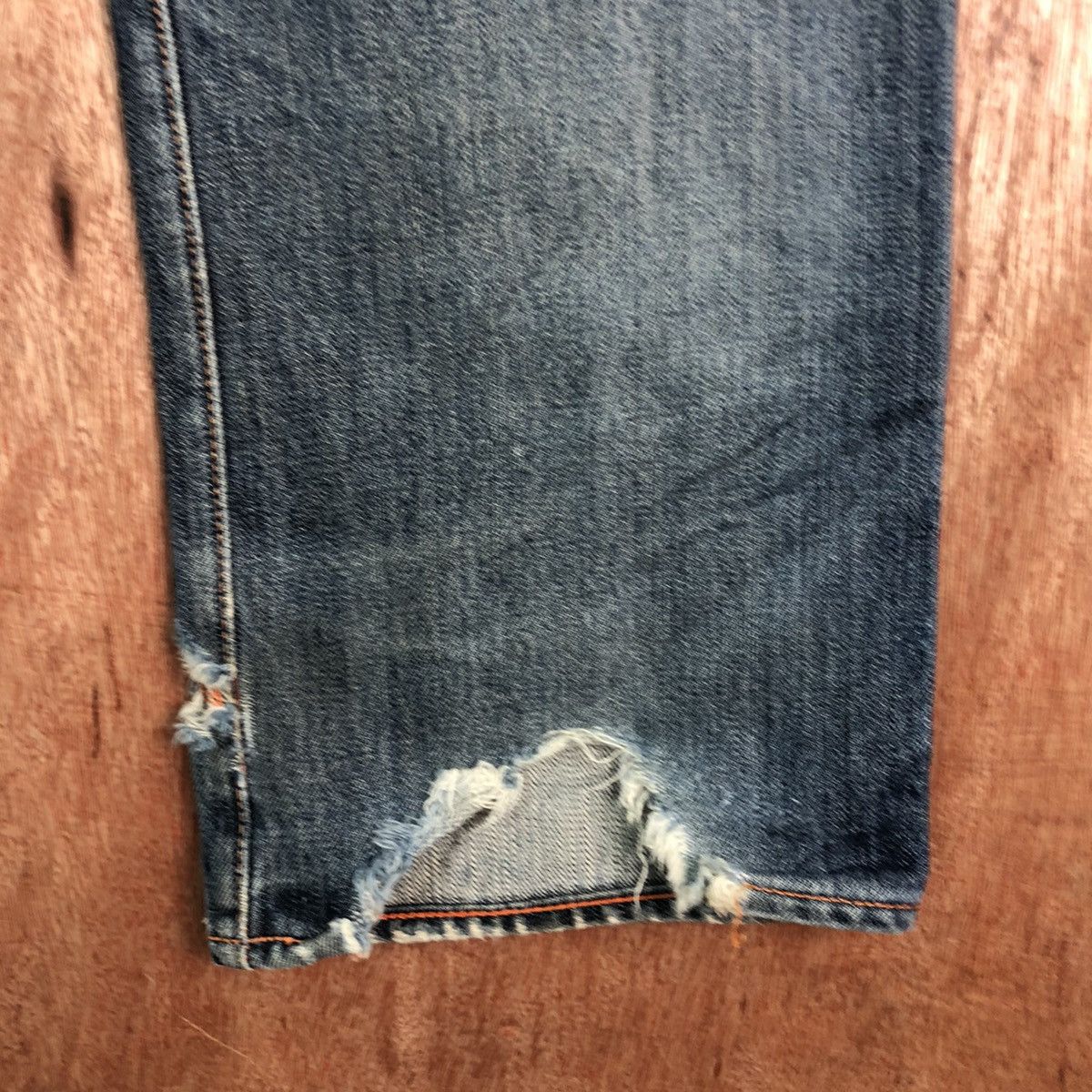 Jean Shop DLL Jean Shop Blue distressed Denim Jeans Pants #c262 Size US 31 - 12 Thumbnail