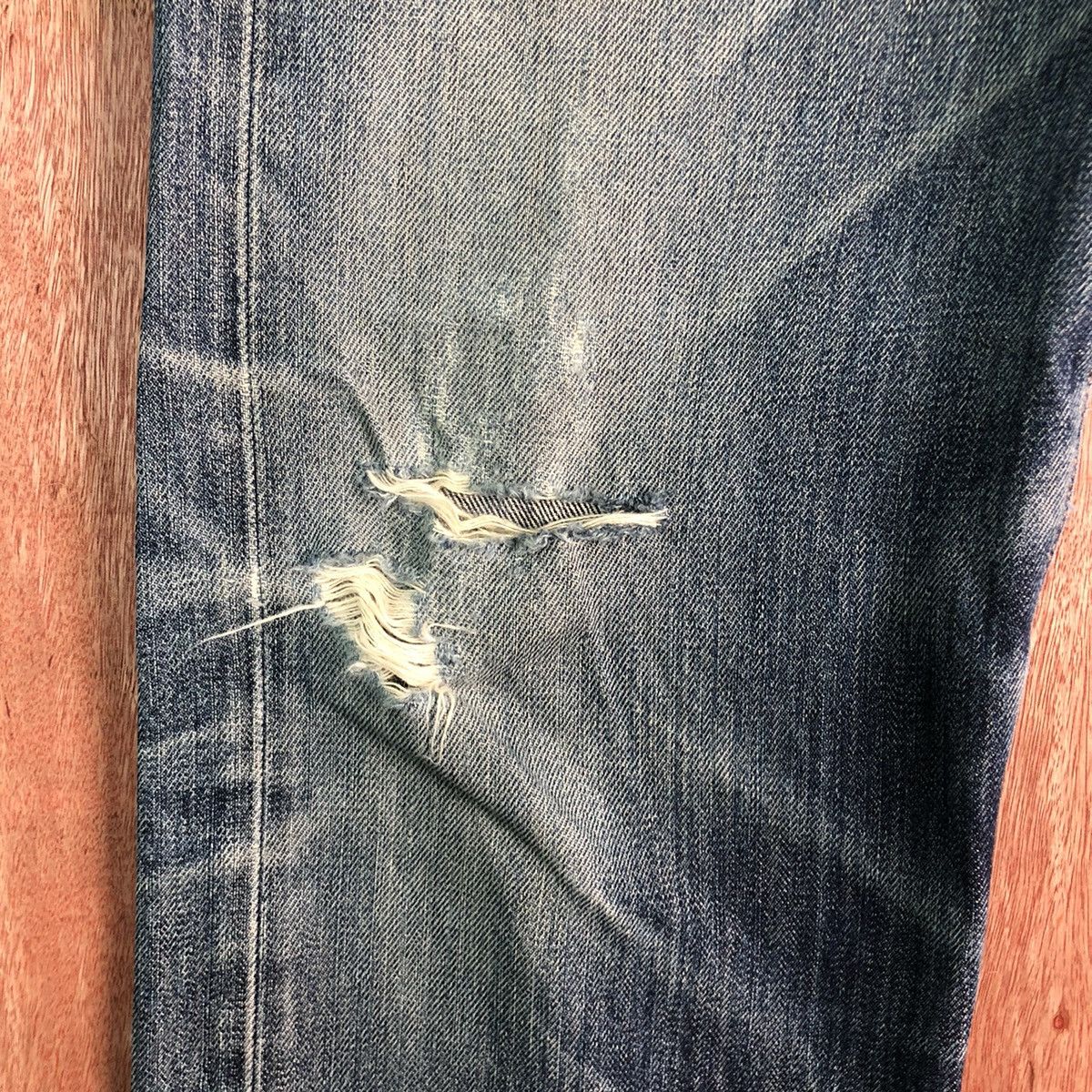 Jean Shop DLL Jean Shop Blue distressed Denim Jeans Pants #c262 Size US 31 - 5 Thumbnail