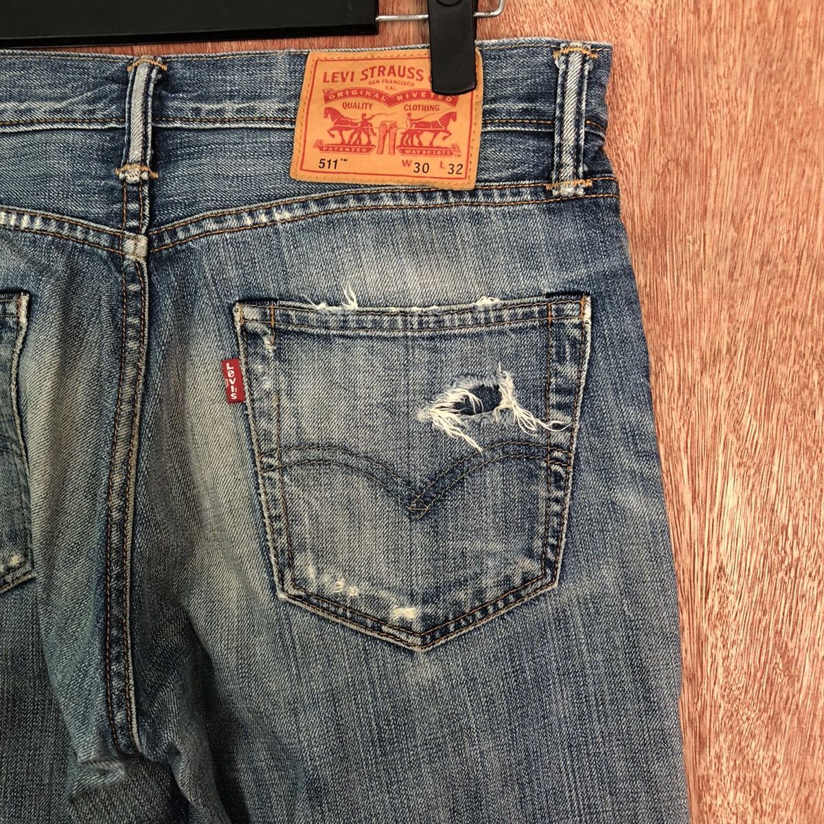 Levi's 511 Levis Blue distressed Denim jeans #6352 Size US 30 / EU 46 - 13 Thumbnail