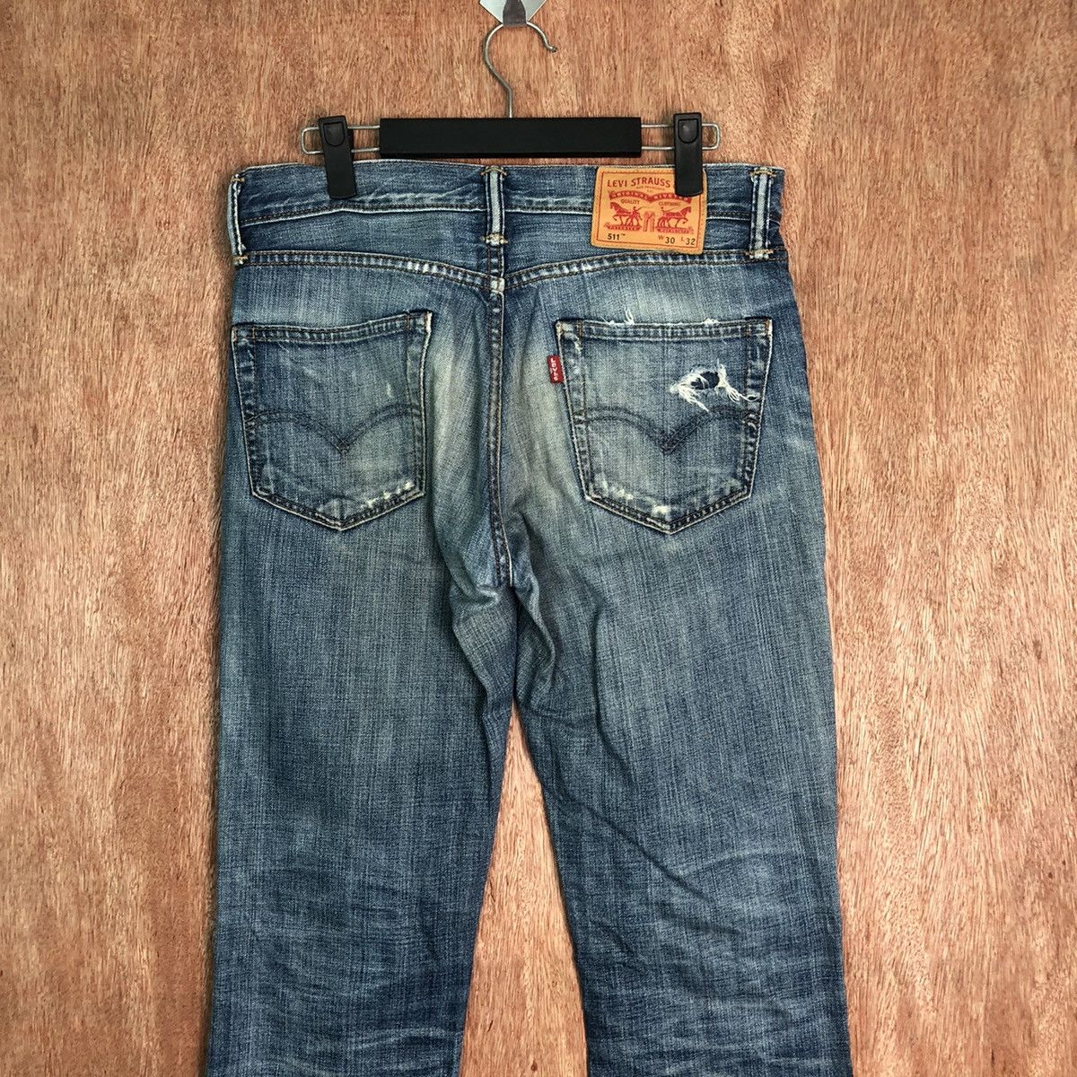 Levi's 511 Levis Blue distressed Denim jeans #6352 Size US 30 / EU 46 - 10 Thumbnail