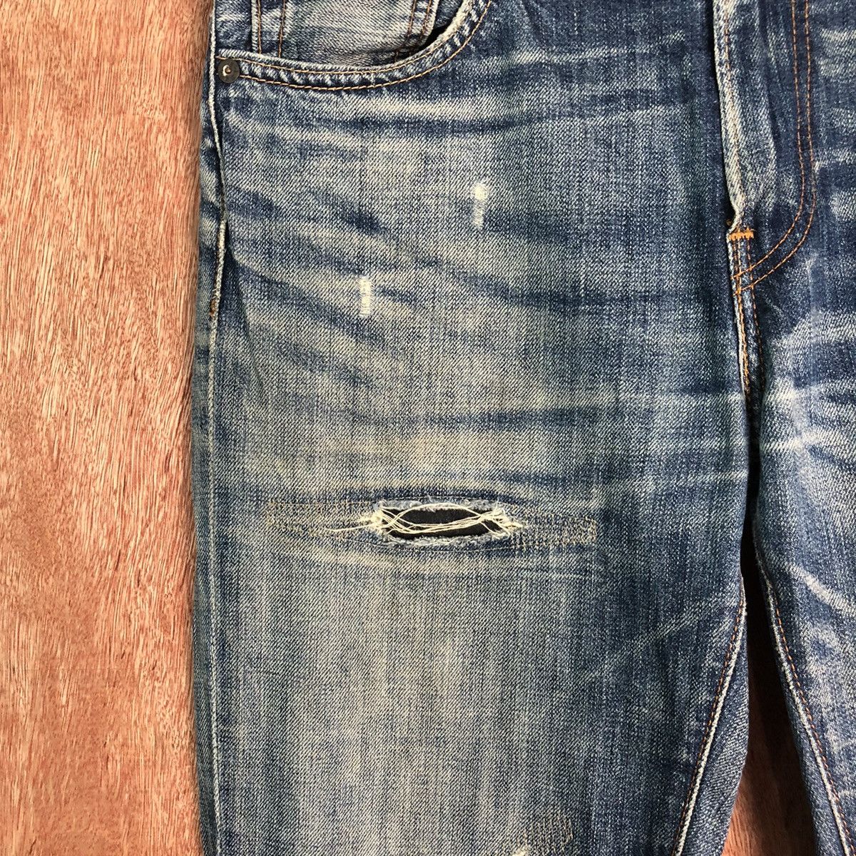 Levi's 511 Levis Blue distressed Denim jeans #6352 Size US 30 / EU 46 - 6 Thumbnail