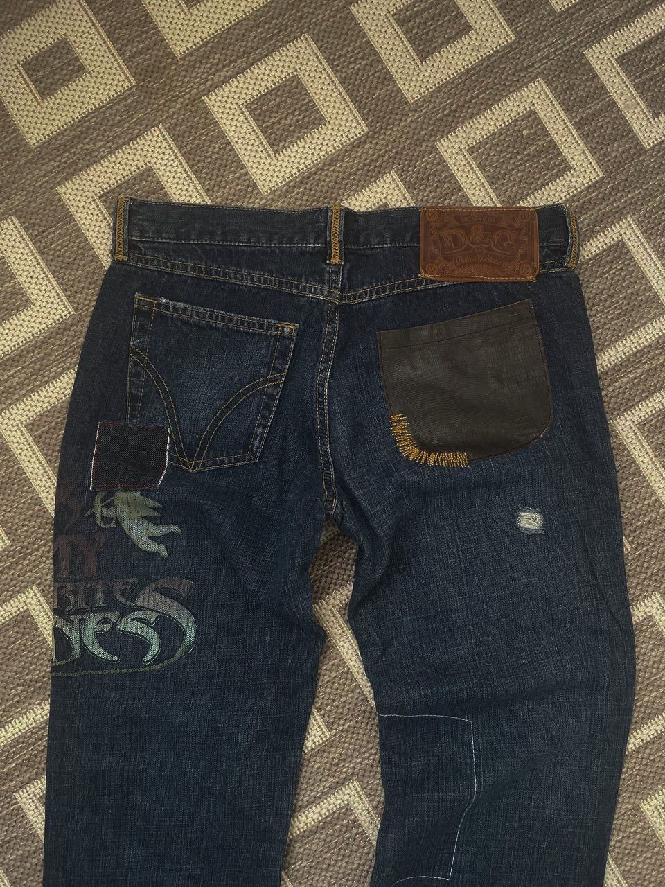 Dolce & Gabbana D&G SS04 Sex is my favourite business patchwork denim pants Size US 30 / EU 46 - 3 Thumbnail