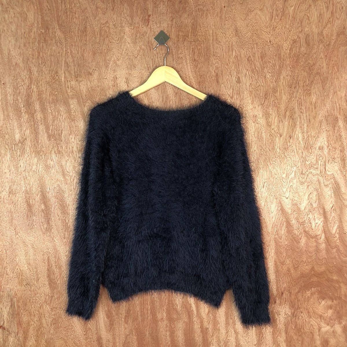 Homespun Knitwear SUE Dark Blue Shag Shaggy Fur Mohair Knitwear #6666 Size S / US 4 / IT 40 - 10 Thumbnail