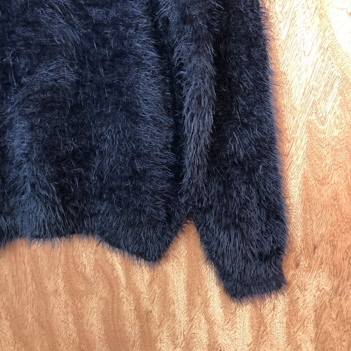 Homespun Knitwear SUE Dark Blue Shag Shaggy Fur Mohair Knitwear #6666 Size S / US 4 / IT 40 - 5 Thumbnail