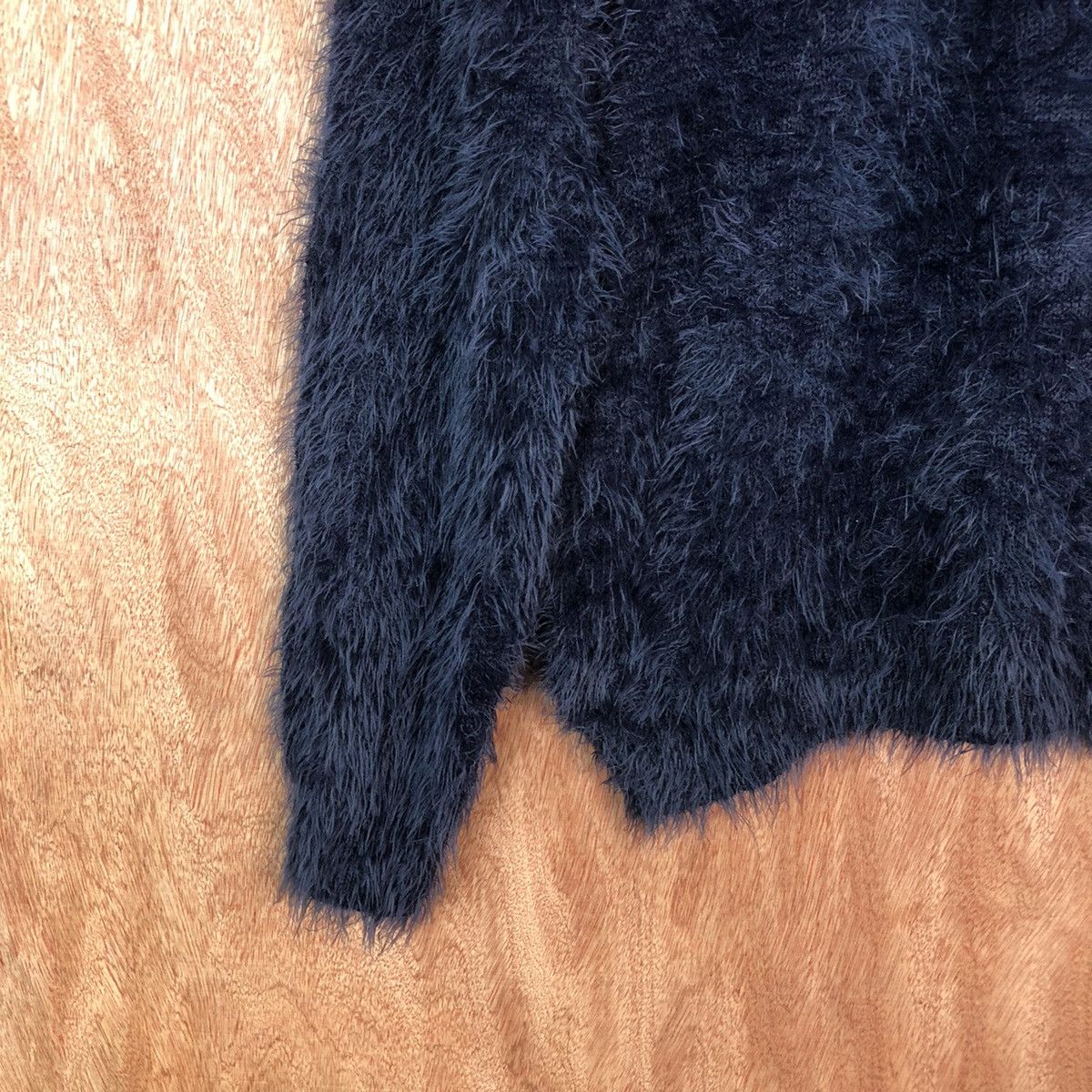 Homespun Knitwear SUE Dark Blue Shag Shaggy Fur Mohair Knitwear #6666 Size S / US 4 / IT 40 - 4 Thumbnail
