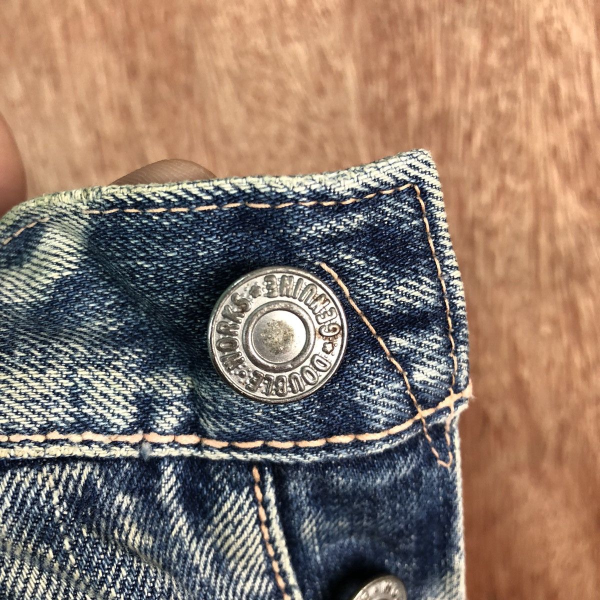 Japanese Brand DLL Vintage Double Work distressed Denim Jeans Pants #c264 Size US 33 - 11 Thumbnail