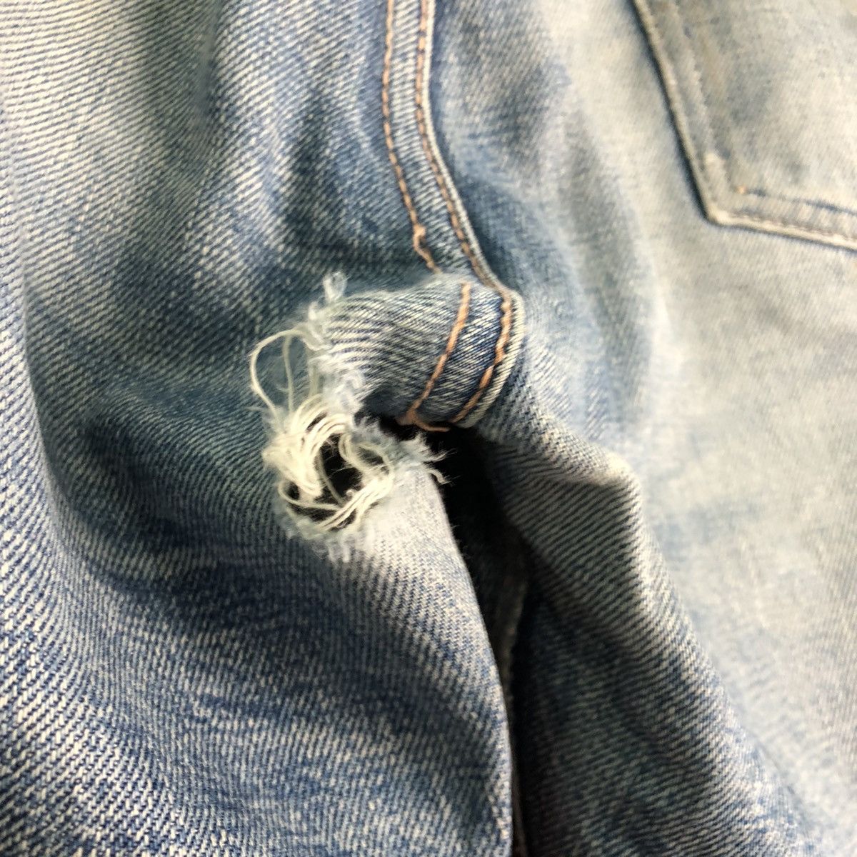 Japanese Brand DLL Vintage Double Work distressed Denim Jeans Pants #c264 Size US 33 - 9 Thumbnail