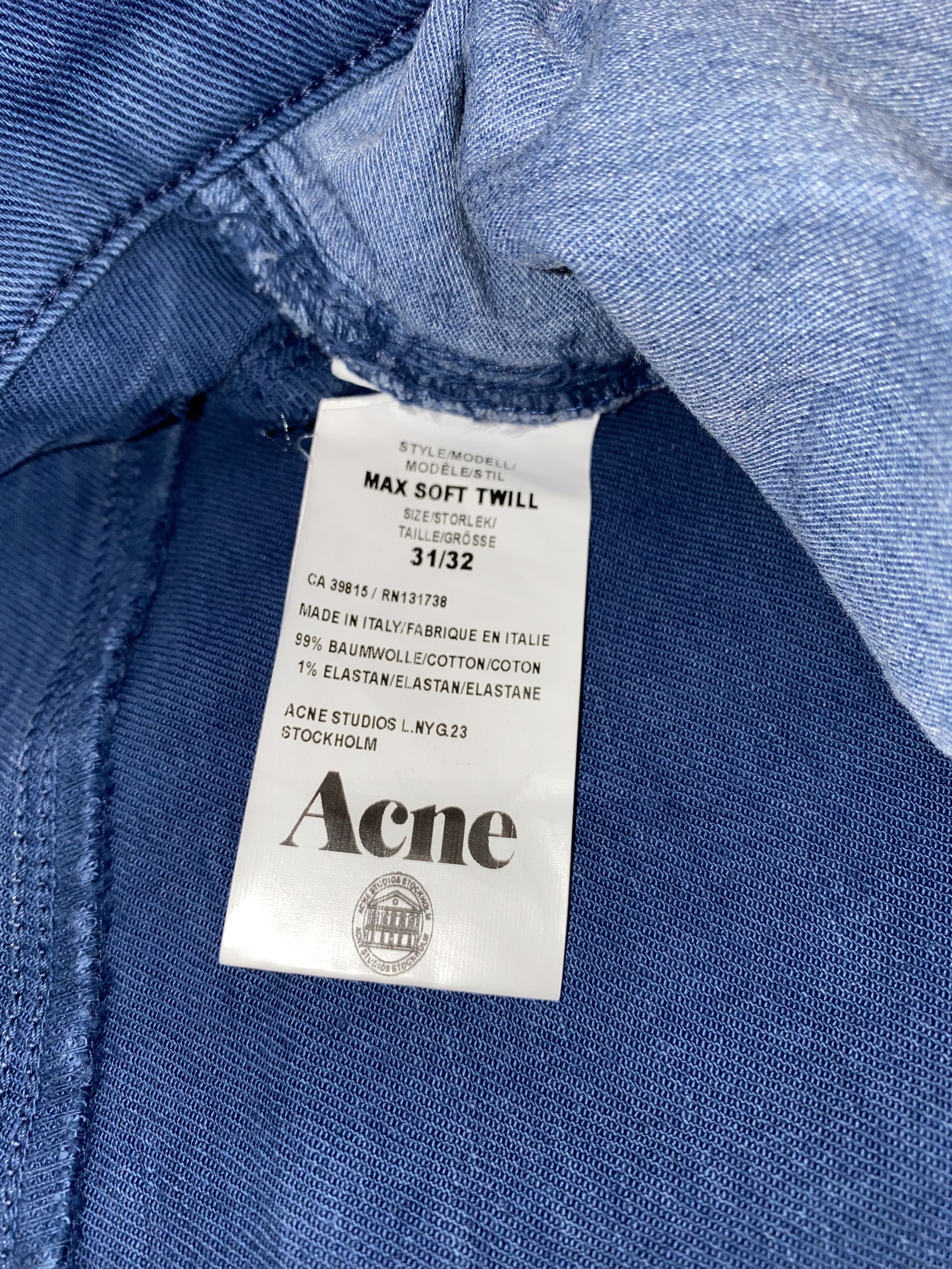 Acne Studios Limited Edition! Acne Studios Max Soft Twill Denim Pants Size US 31 - 13 Thumbnail
