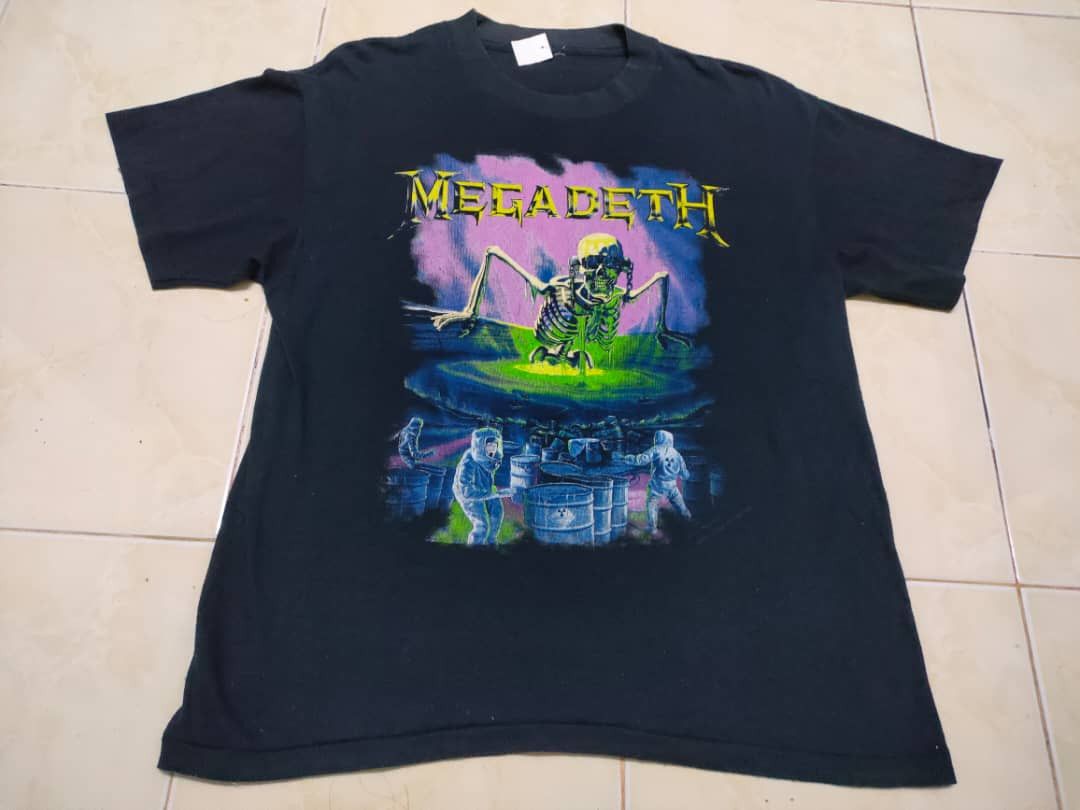 image of Band Tees x Megadeth Vintage Megadeth Music Rock Tees in Black, Men's (Size Medium)