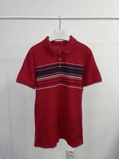 Prada striped 2024 polo shirt red