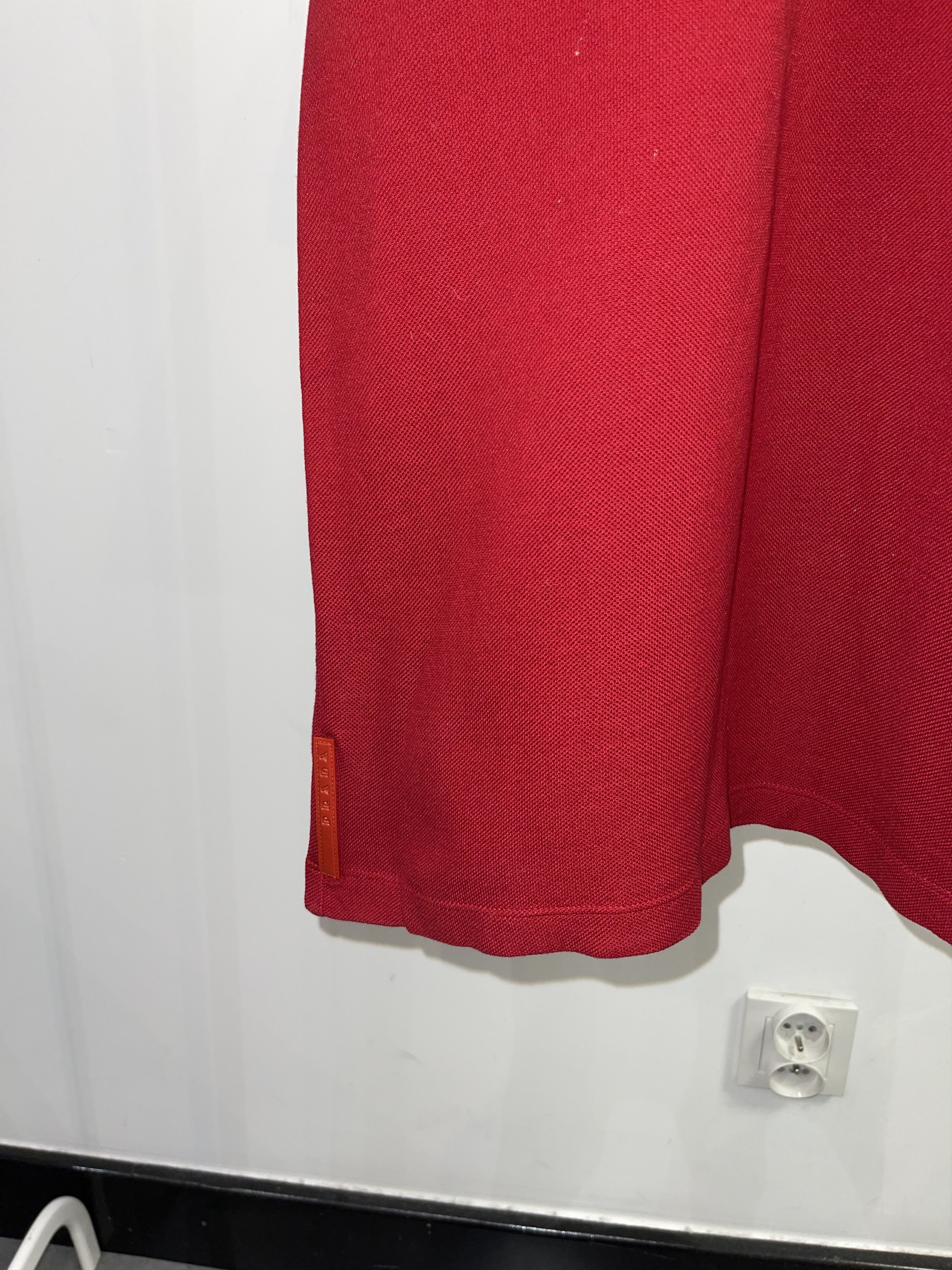 Prada SS08 Prada Striped Red Tab Logo Red Polo T-Shirt Size US S / EU 44-46 / 1 - 3 Thumbnail