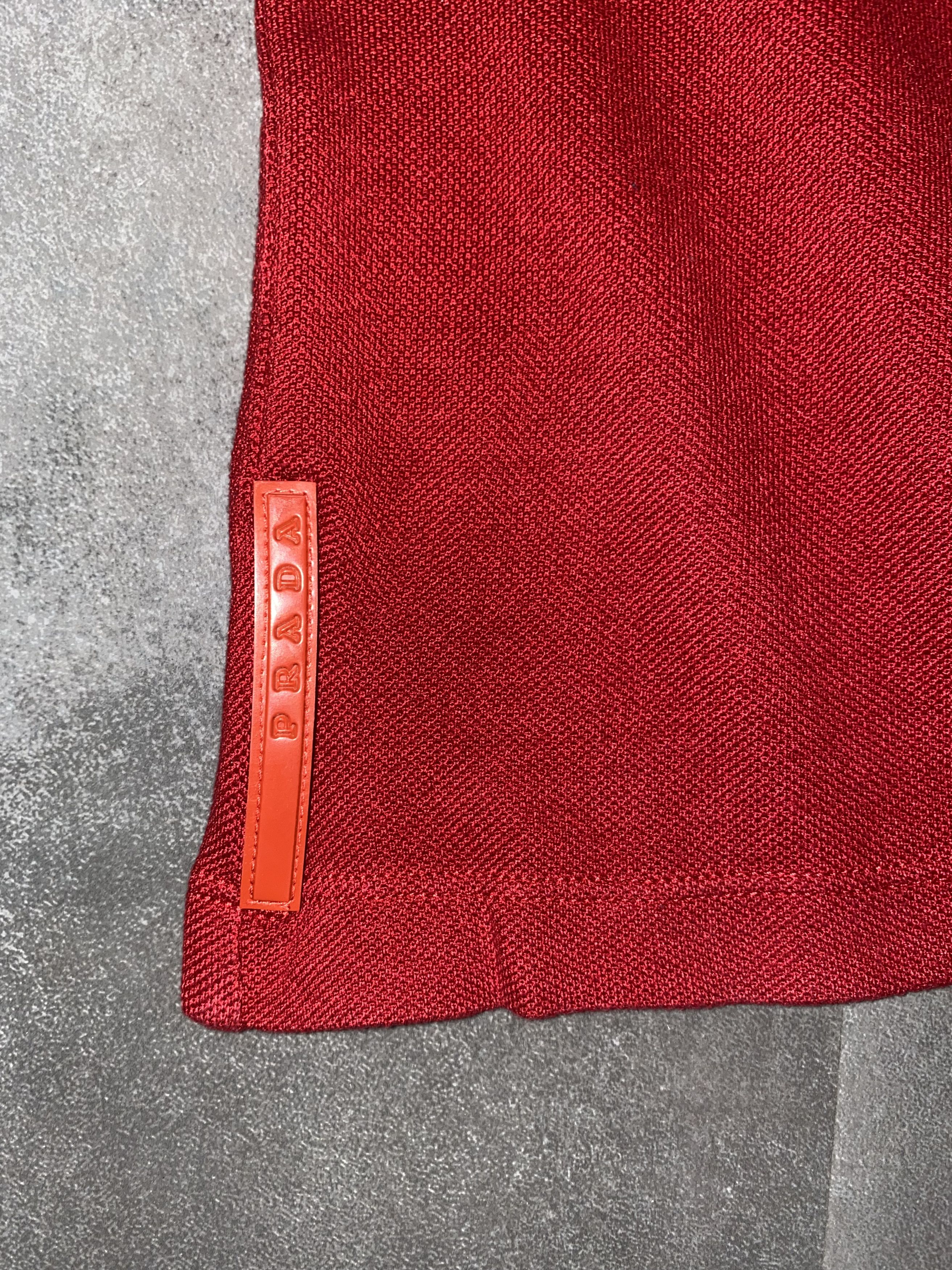 Prada SS08 Prada Striped Red Tab Logo Red Polo T-Shirt Size US S / EU 44-46 / 1 - 11 Thumbnail