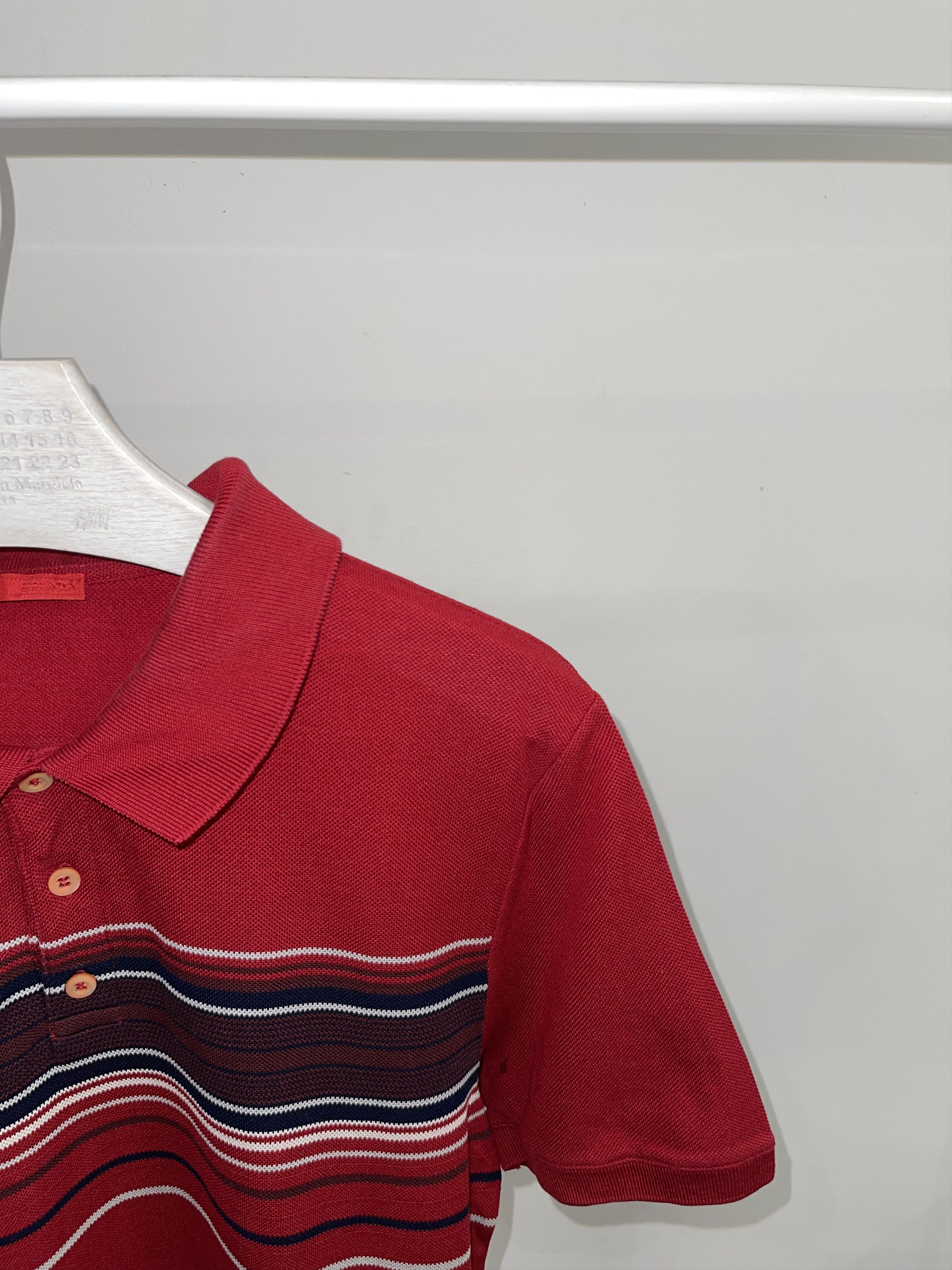 Prada SS08 Prada Striped Red Tab Logo Red Polo T-Shirt Size US S / EU 44-46 / 1 - 2 Thumbnail