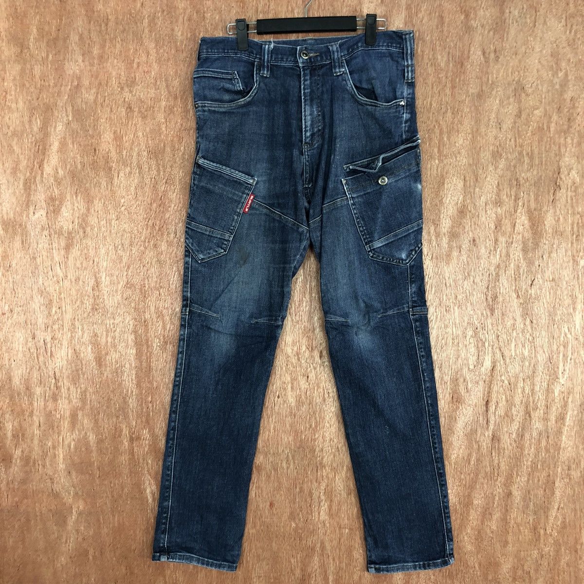 Japanese Brand DLL Workwear Blue Multipocket Denim Pants #c649 Size US 32 / EU 48 - 1 Thumbnail