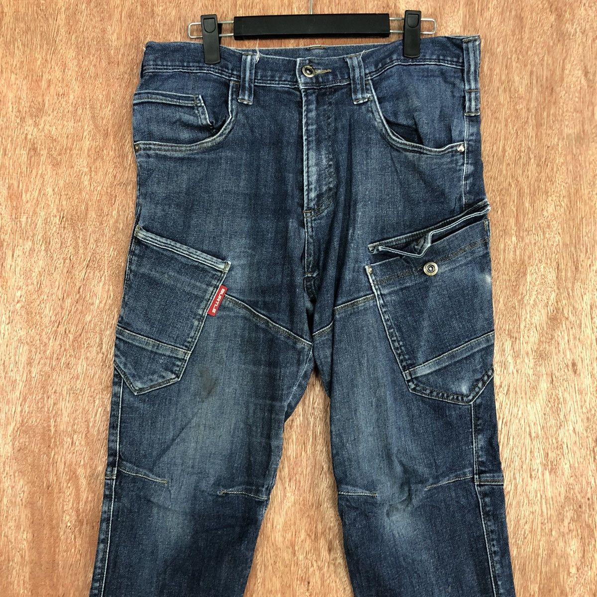 Japanese Brand DLL Workwear Blue Multipocket Denim Pants #c649 Size US 32 / EU 48 - 2 Thumbnail