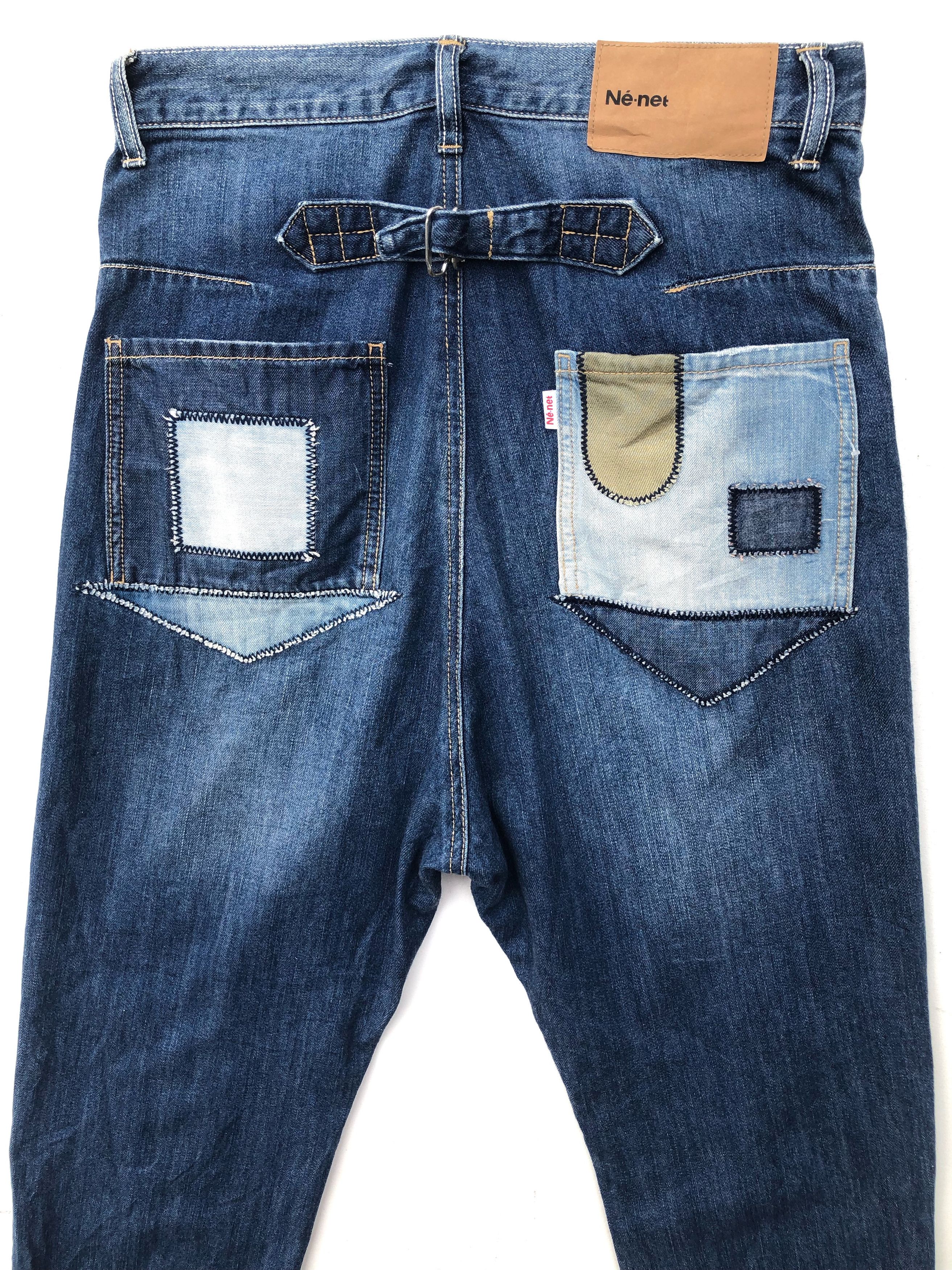 Ne-Net RARE🔥S/S 2013 ISSEY MIYAKE NÉ-NET PATCHWORK BUCKLEBACK JEAN Size US 31 - 12 Thumbnail