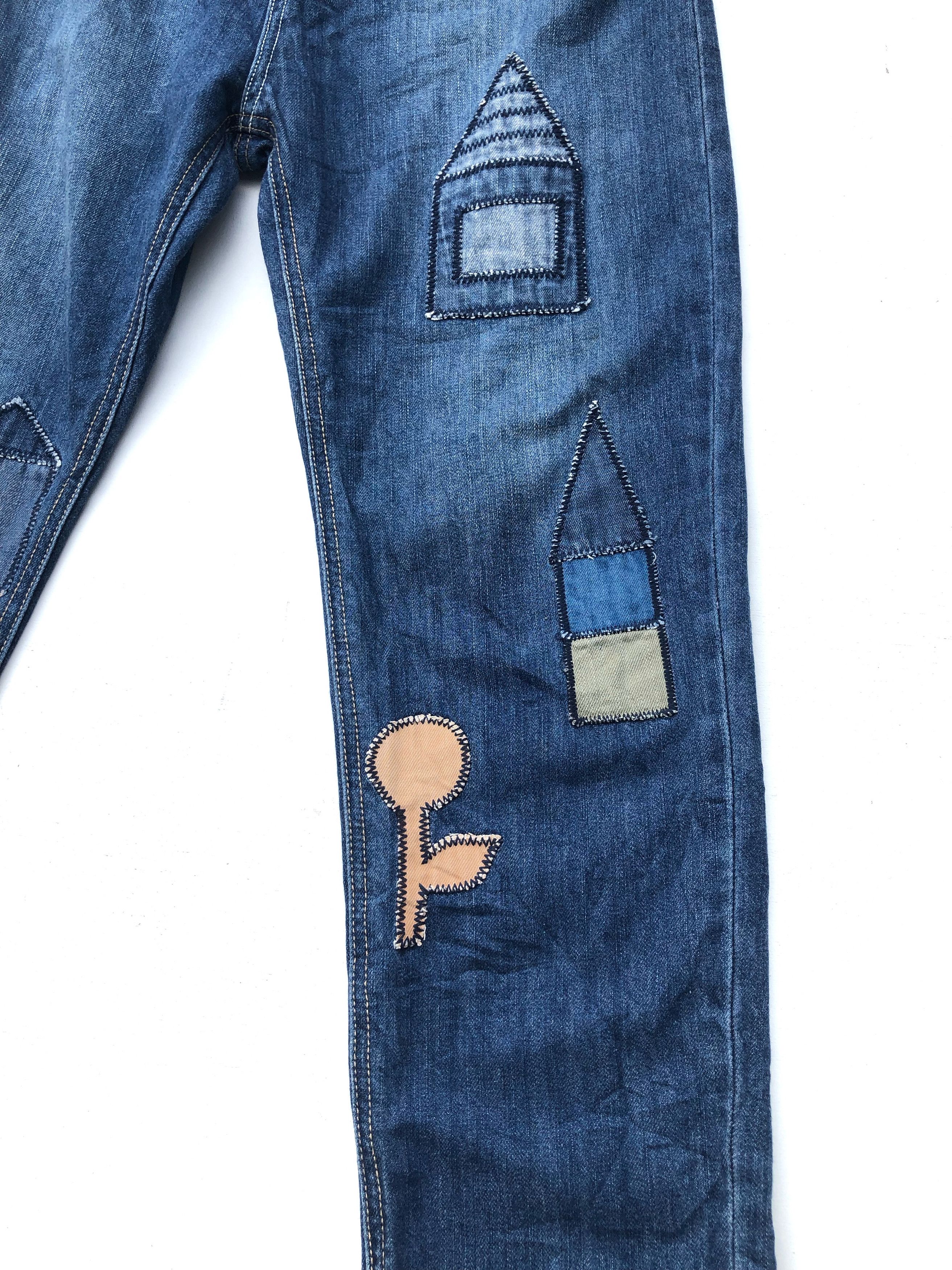Ne-Net RARE🔥S/S 2013 ISSEY MIYAKE NÉ-NET PATCHWORK BUCKLEBACK JEAN Size US 31 - 4 Thumbnail