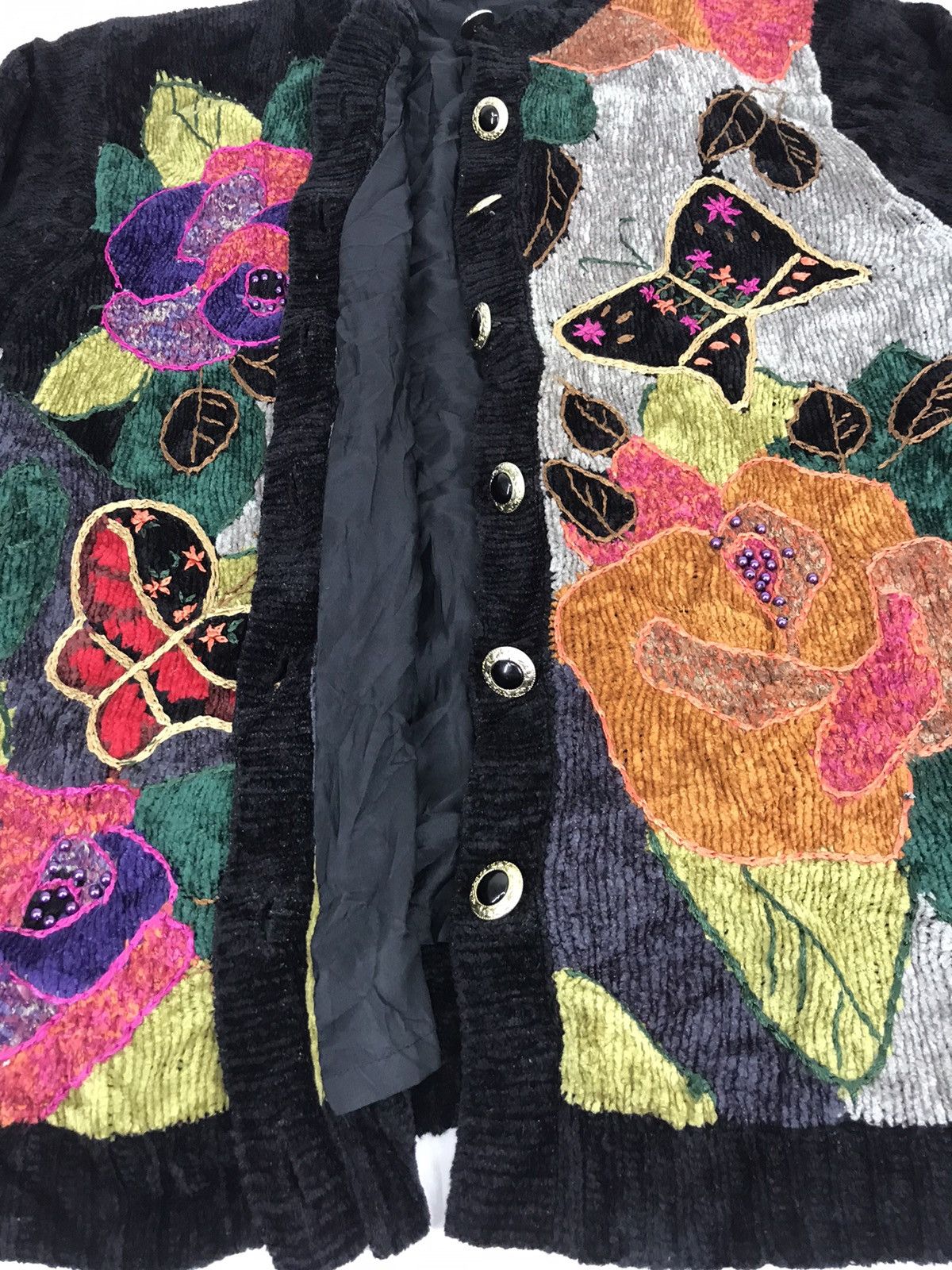 Japanese Brand Accellando Butterfly Abstract Art Padded Sweatshirt Jacket Size L / US 10 / IT 46 - 3 Thumbnail