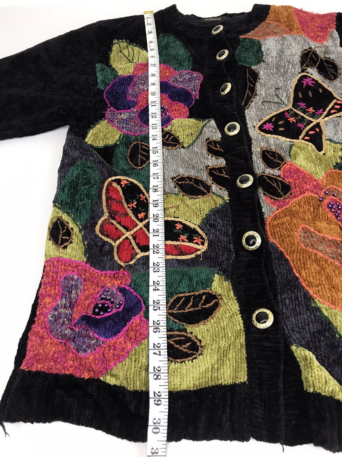 Japanese Brand Accellando Butterfly Abstract Art Padded Sweatshirt Jacket Size L / US 10 / IT 46 - 9 Thumbnail