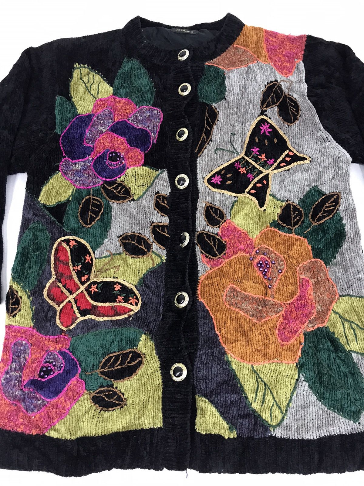 Japanese Brand Accellando Butterfly Abstract Art Padded Sweatshirt Jacket Size L / US 10 / IT 46 - 2 Thumbnail