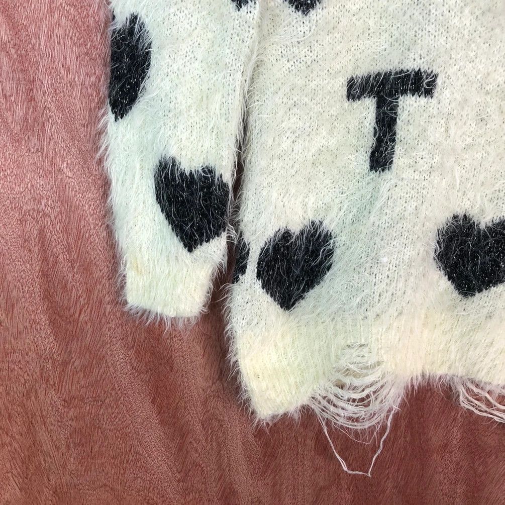 Homespun Knitwear Fink Latte White Shah Shaggy Fur Mohair Knitwear #6660 Size XS / US 0-2 / IT 36-38 - 9 Thumbnail
