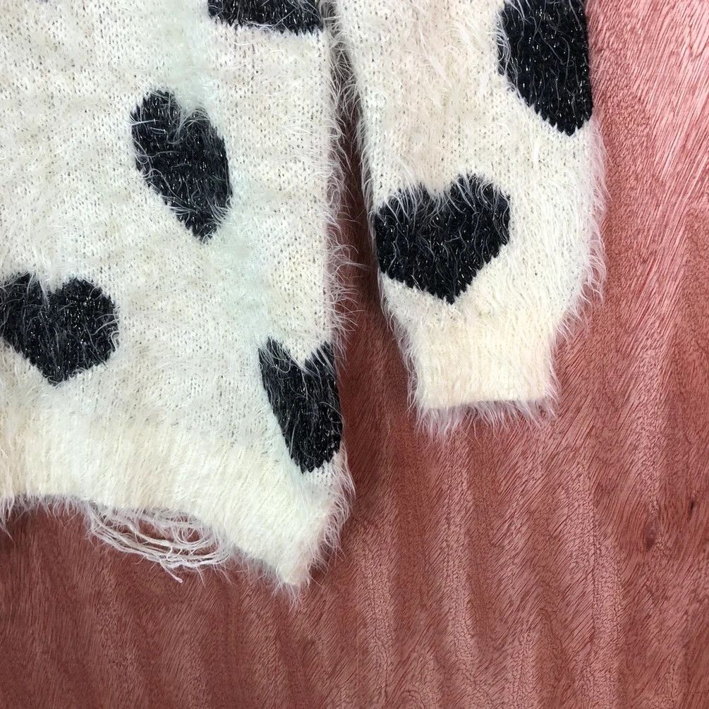 Homespun Knitwear Fink Latte White Shah Shaggy Fur Mohair Knitwear #6660 Size XS / US 0-2 / IT 36-38 - 8 Thumbnail