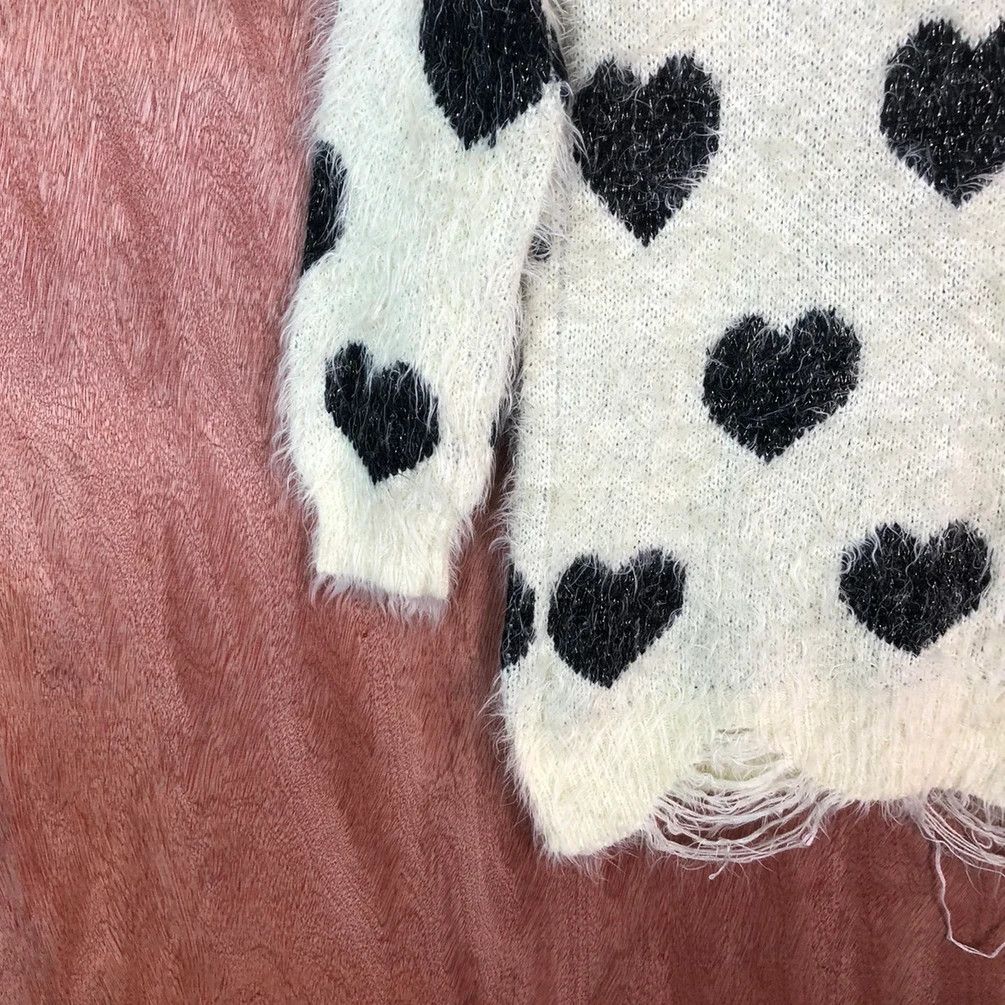 Homespun Knitwear Fink Latte White Shah Shaggy Fur Mohair Knitwear #6660 Size XS / US 0-2 / IT 36-38 - 4 Thumbnail