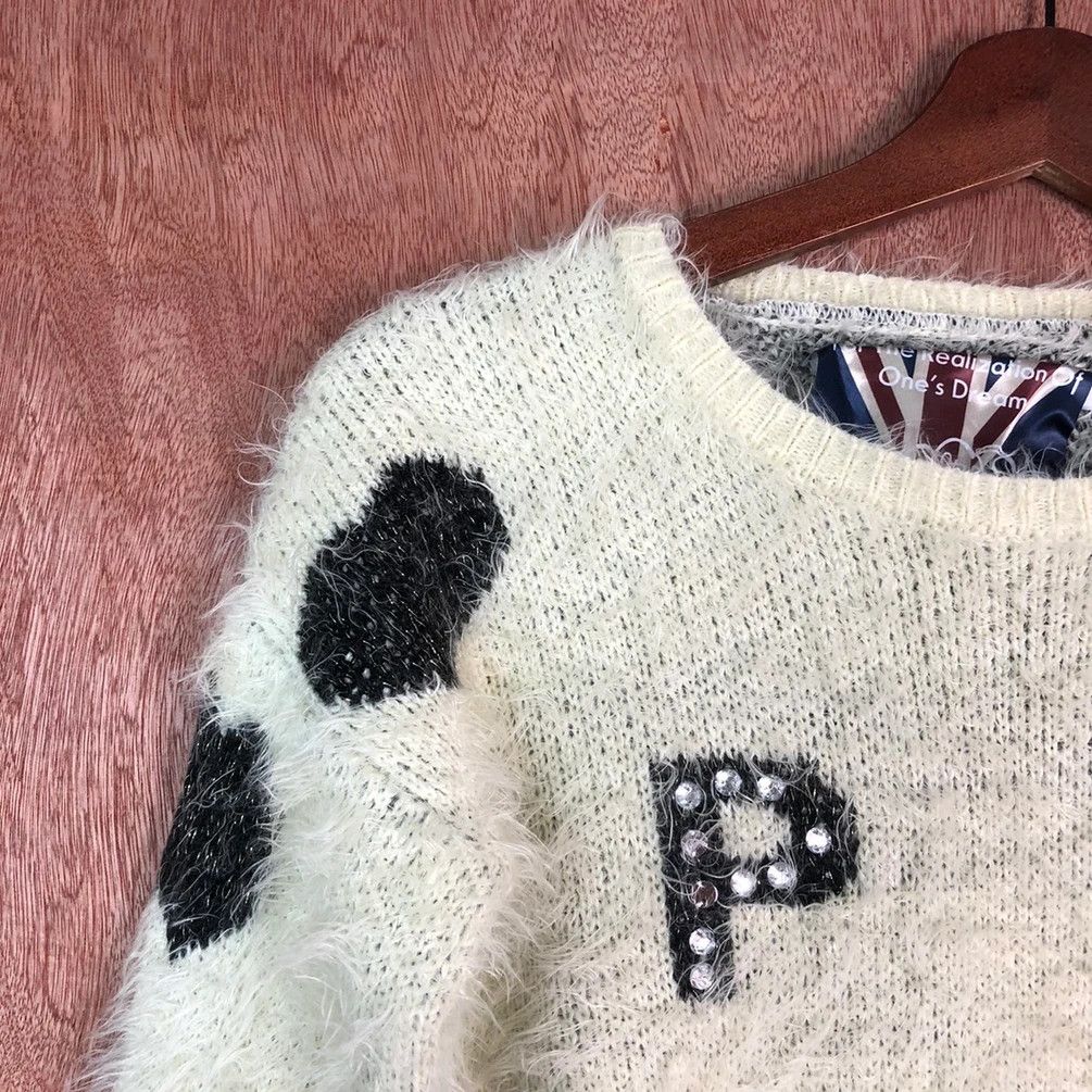 Homespun Knitwear Fink Latte White Shah Shaggy Fur Mohair Knitwear #6660 Size XS / US 0-2 / IT 36-38 - 10 Thumbnail