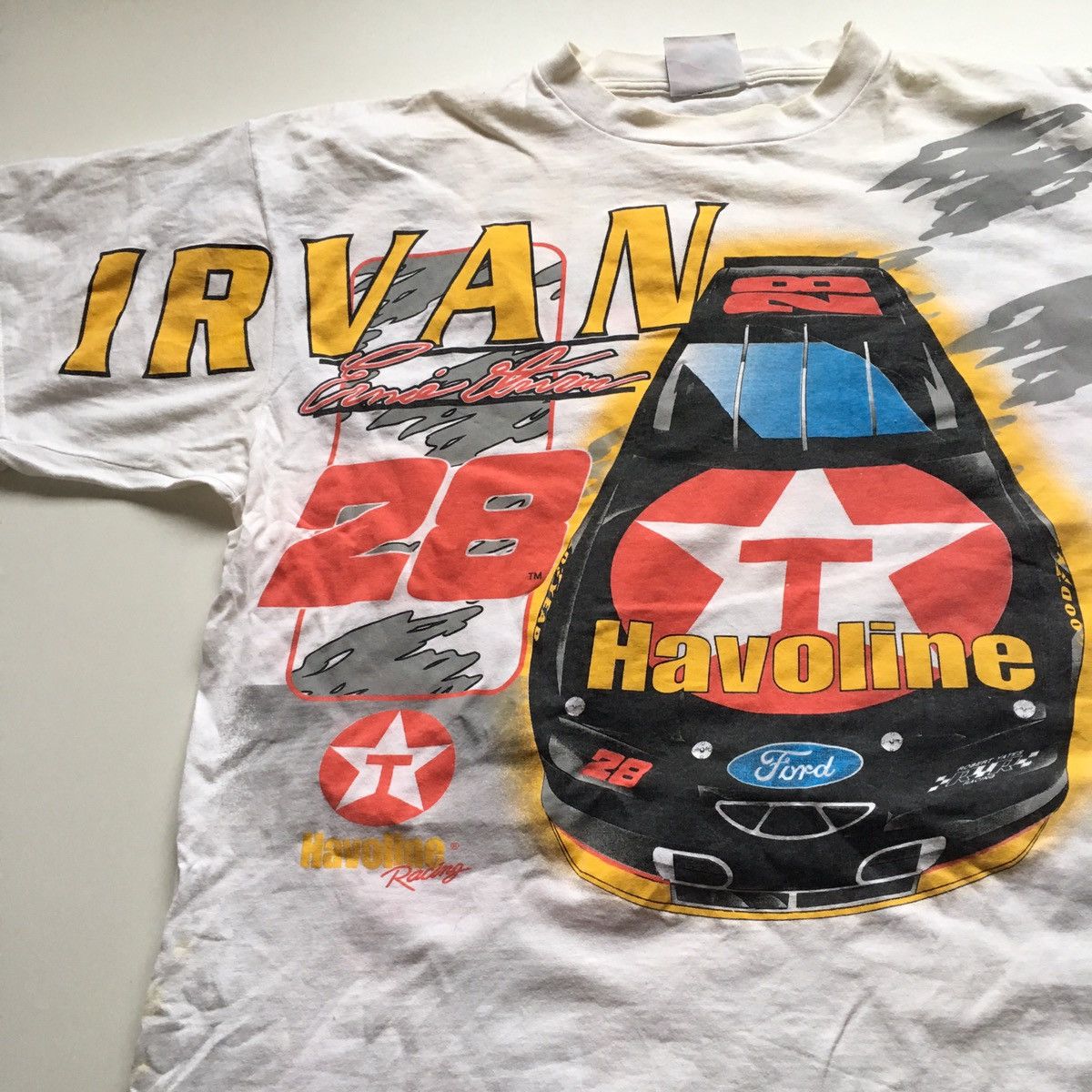 NASCAR Vintage 90s Nascar Ernie Ernie Irvan Racing Graphic T Shirt Size US XL / EU 56 / 4 - 2 Thumbnail