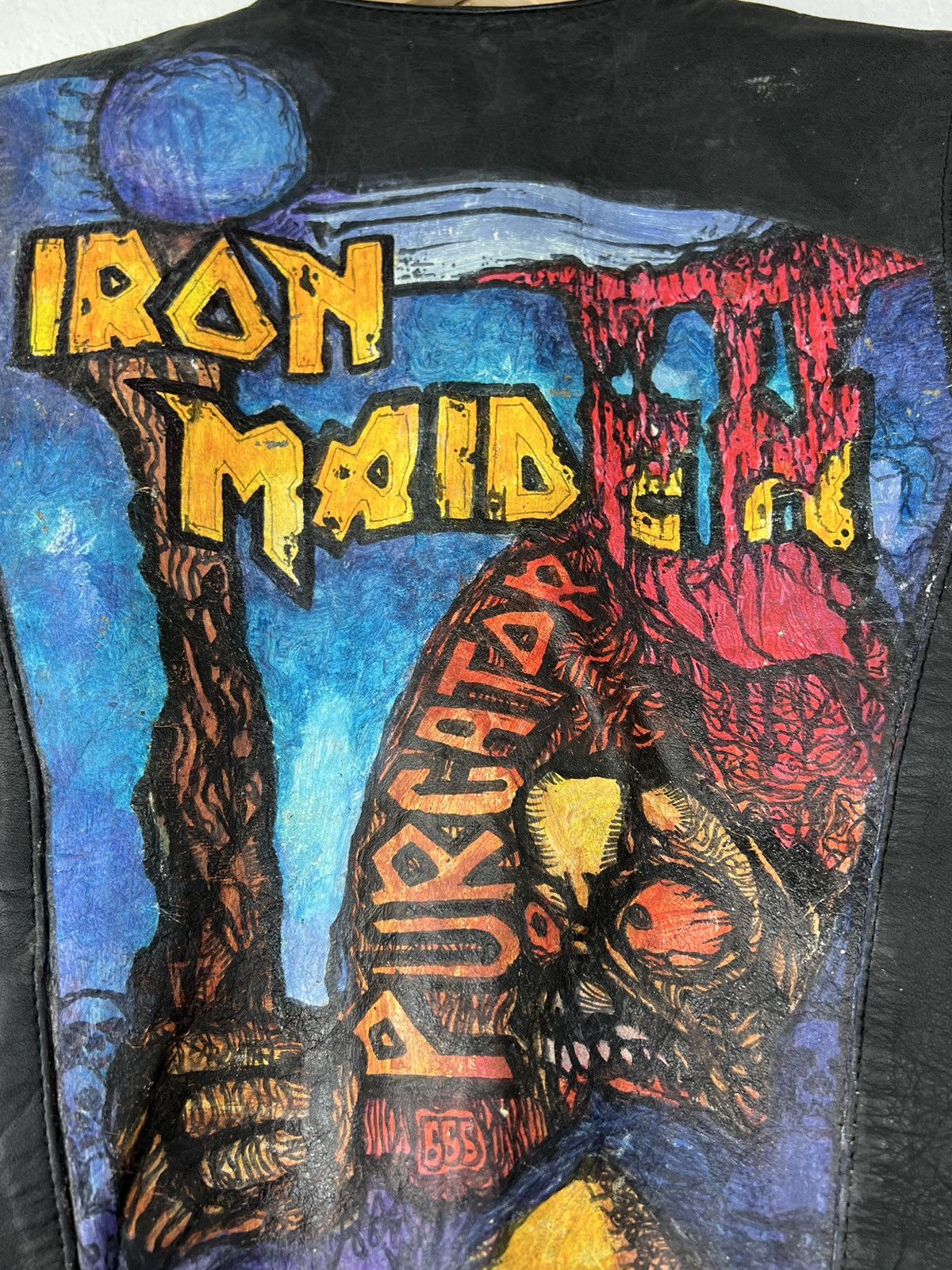 Handmade × Iron Maiden 🔥HOT ITEM🔥 IRON MAIDEN LEATHER VEST WITH ART DESIGN HANDMADE Size US S / EU 44-46 / 1 - 4 Thumbnail