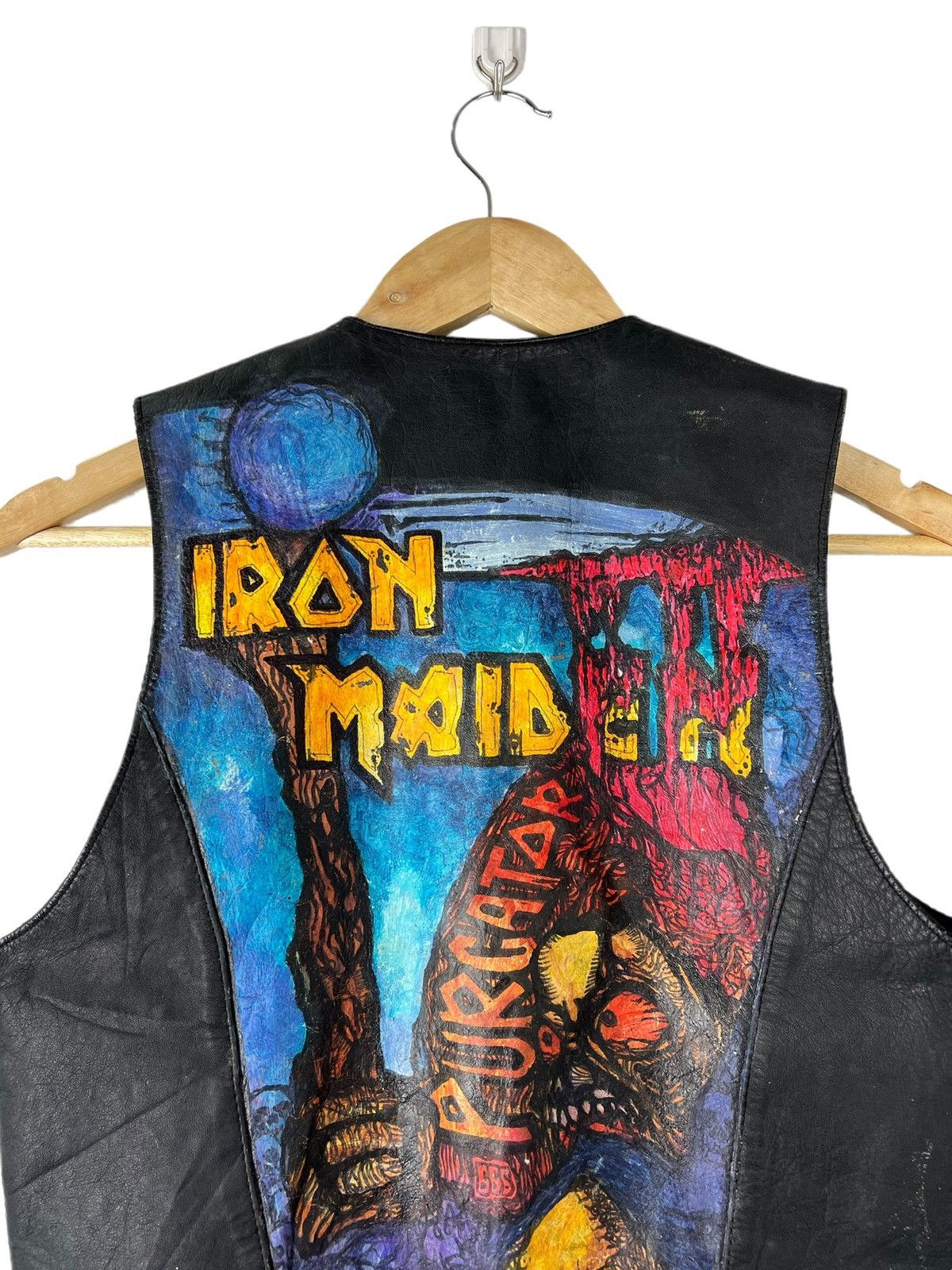 Handmade × Iron Maiden 🔥HOT ITEM🔥 IRON MAIDEN LEATHER VEST WITH ART DESIGN HANDMADE Size US S / EU 44-46 / 1 - 3 Thumbnail