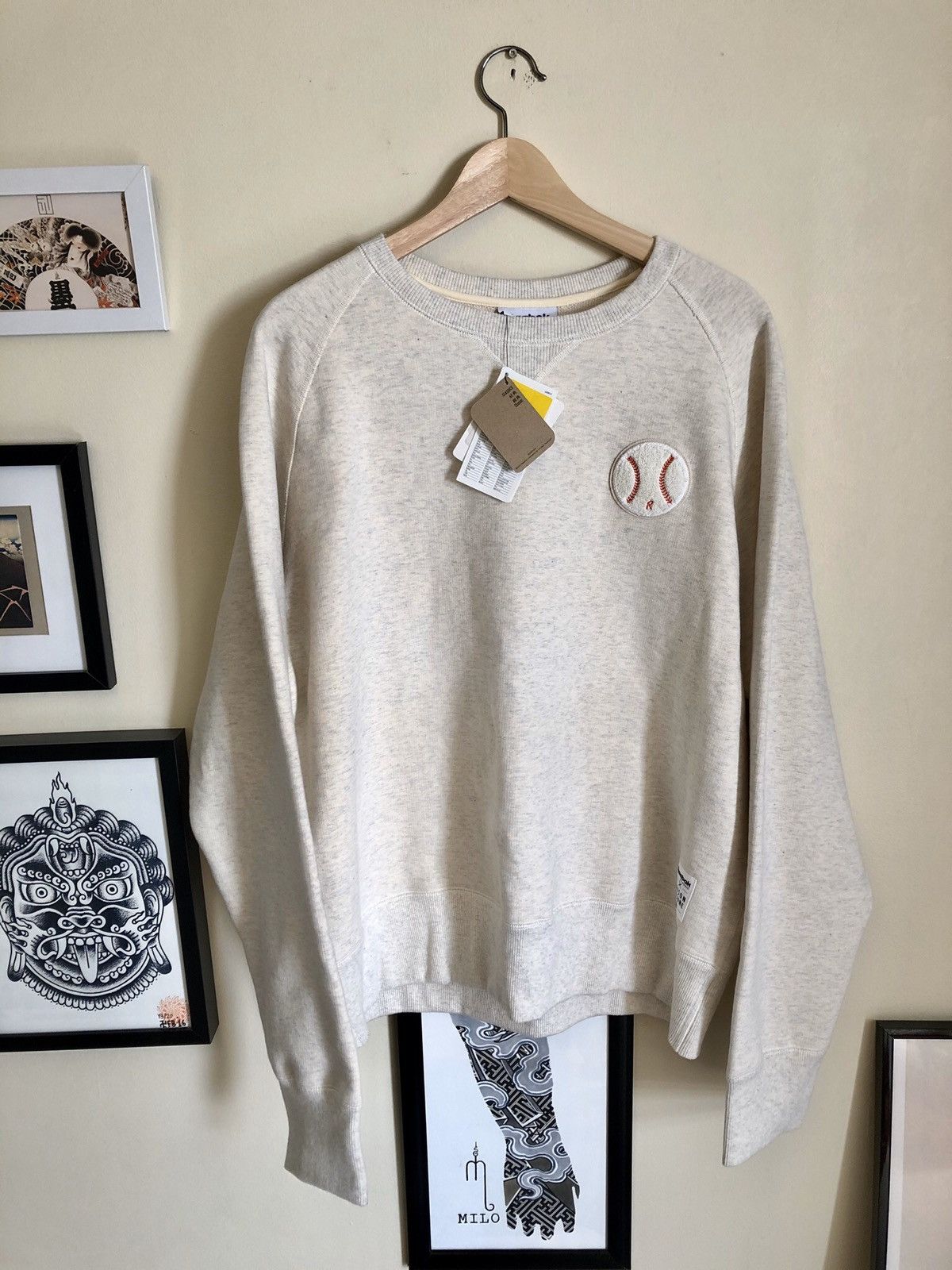Maison Kitsune × Reebok Reebok X Maison Kitsune Baseball crewneck sweatshirt Size US XL / EU 56 / 4 - 1 Thumbnail