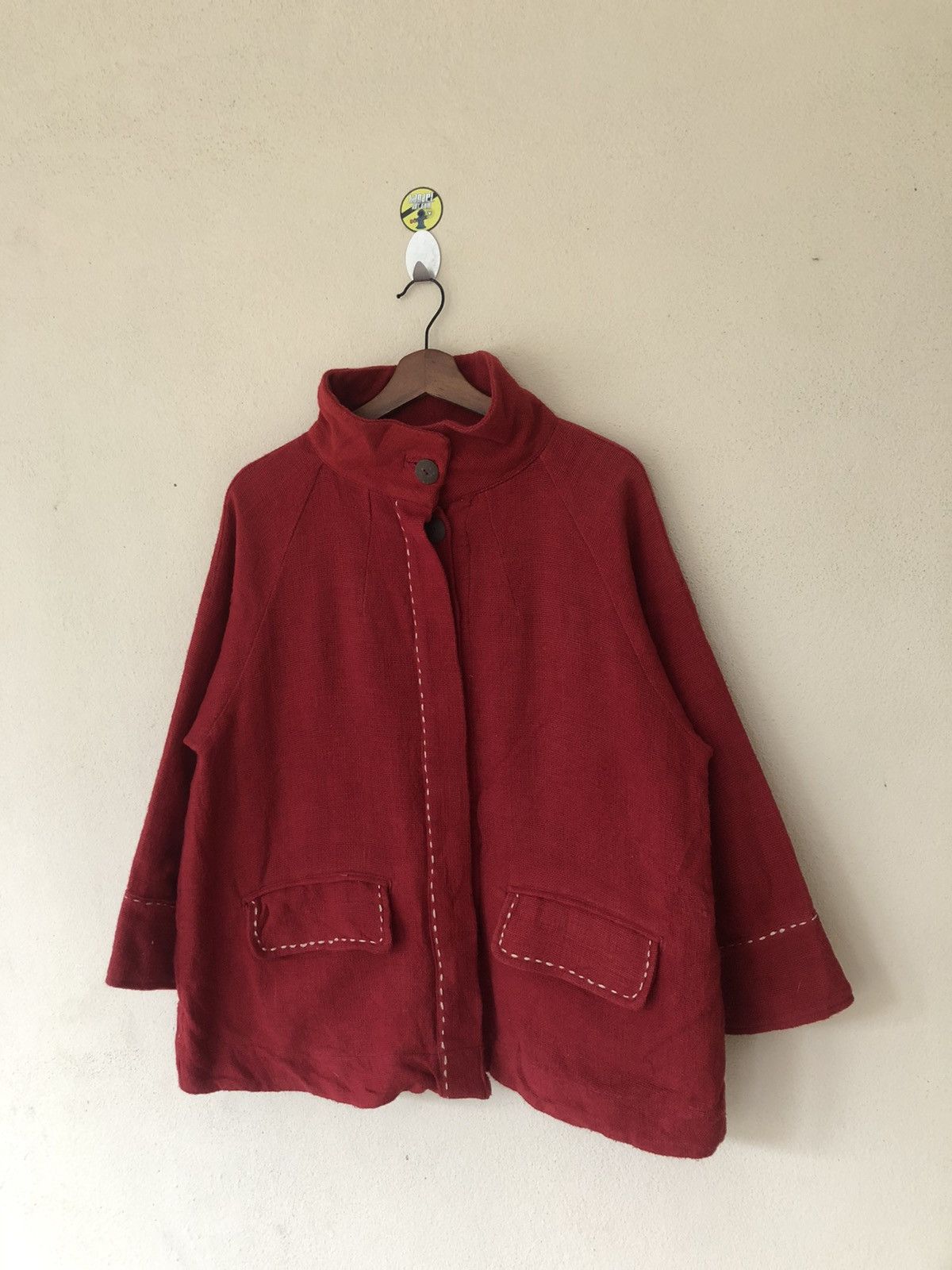 Japanese Brand × United Bamboo × Vintage Bamboo United Handcraft Red Sackcloth Jacket Size US M / EU 48-50 / 2 - 10 Thumbnail