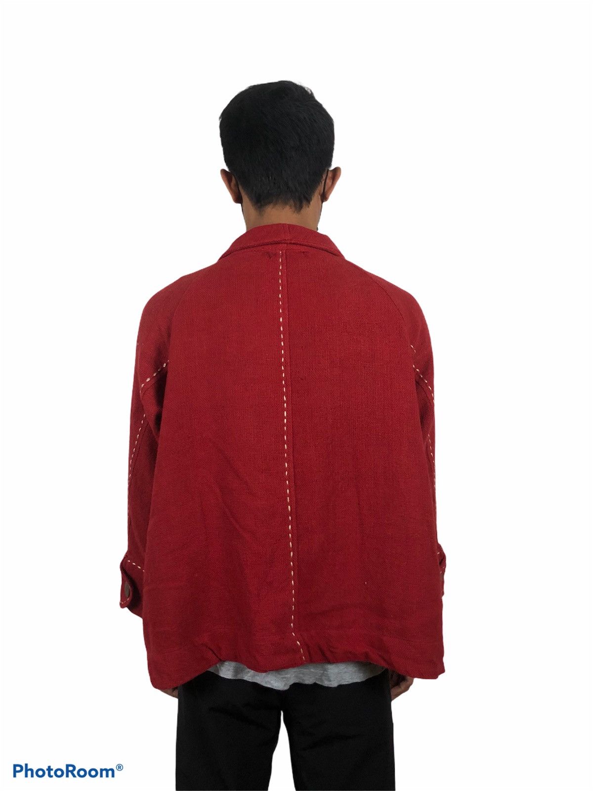 Japanese Brand × United Bamboo × Vintage Bamboo United Handcraft Red Sackcloth Jacket Size US M / EU 48-50 / 2 - 8 Thumbnail