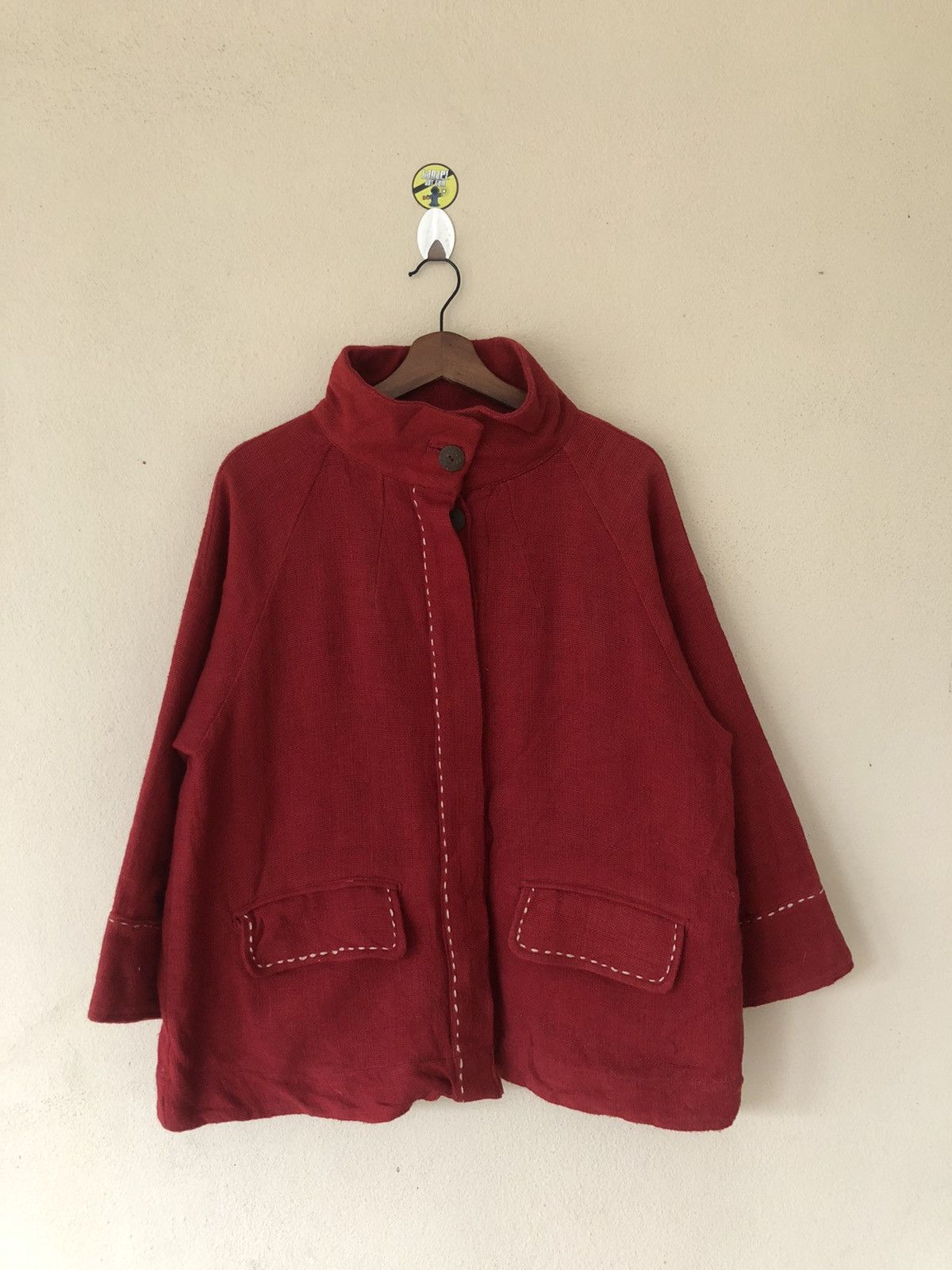 Japanese Brand × United Bamboo × Vintage Bamboo United Handcraft Red Sackcloth Jacket Size US M / EU 48-50 / 2 - 9 Thumbnail